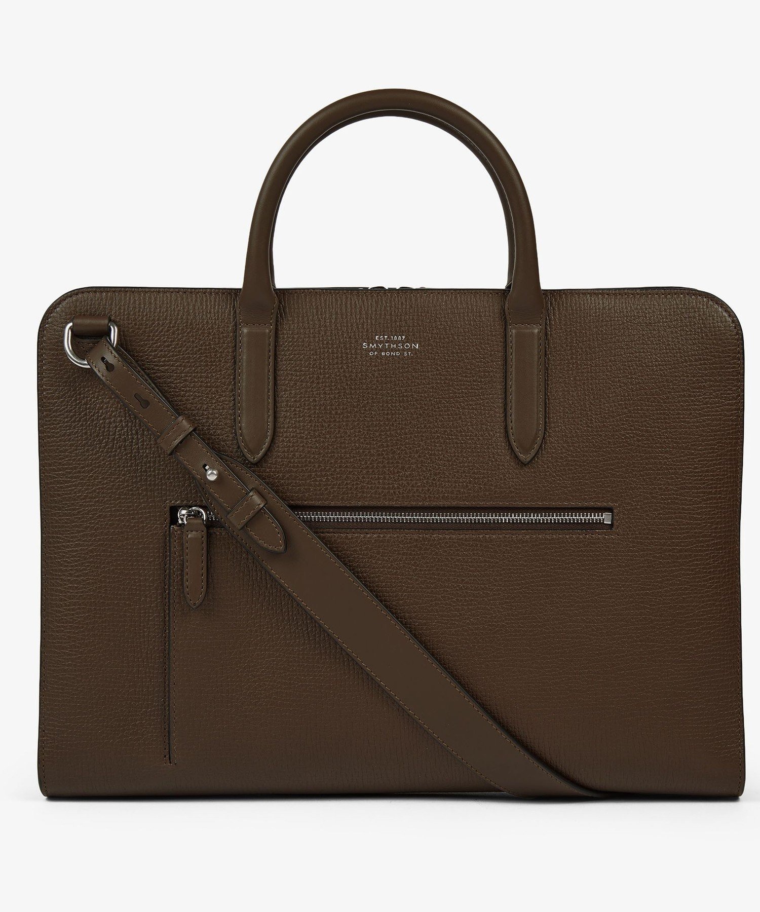 SMYTHSON Ludlow Ultra Slim Briefcase with Zip Front スマイソン バッグ ビジネスバッグ・ブリーフケース ブラック【送料無料】