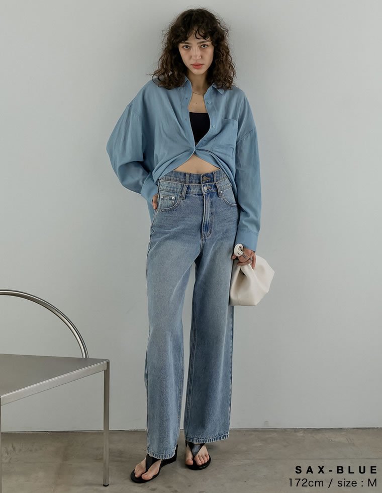 Re:EDIT シアーデニムシャツ リエディ トップス シャツ・ブラウス ブルー【送料無料】 stylife-15486642 Rakuten Fashion サンプル画像3