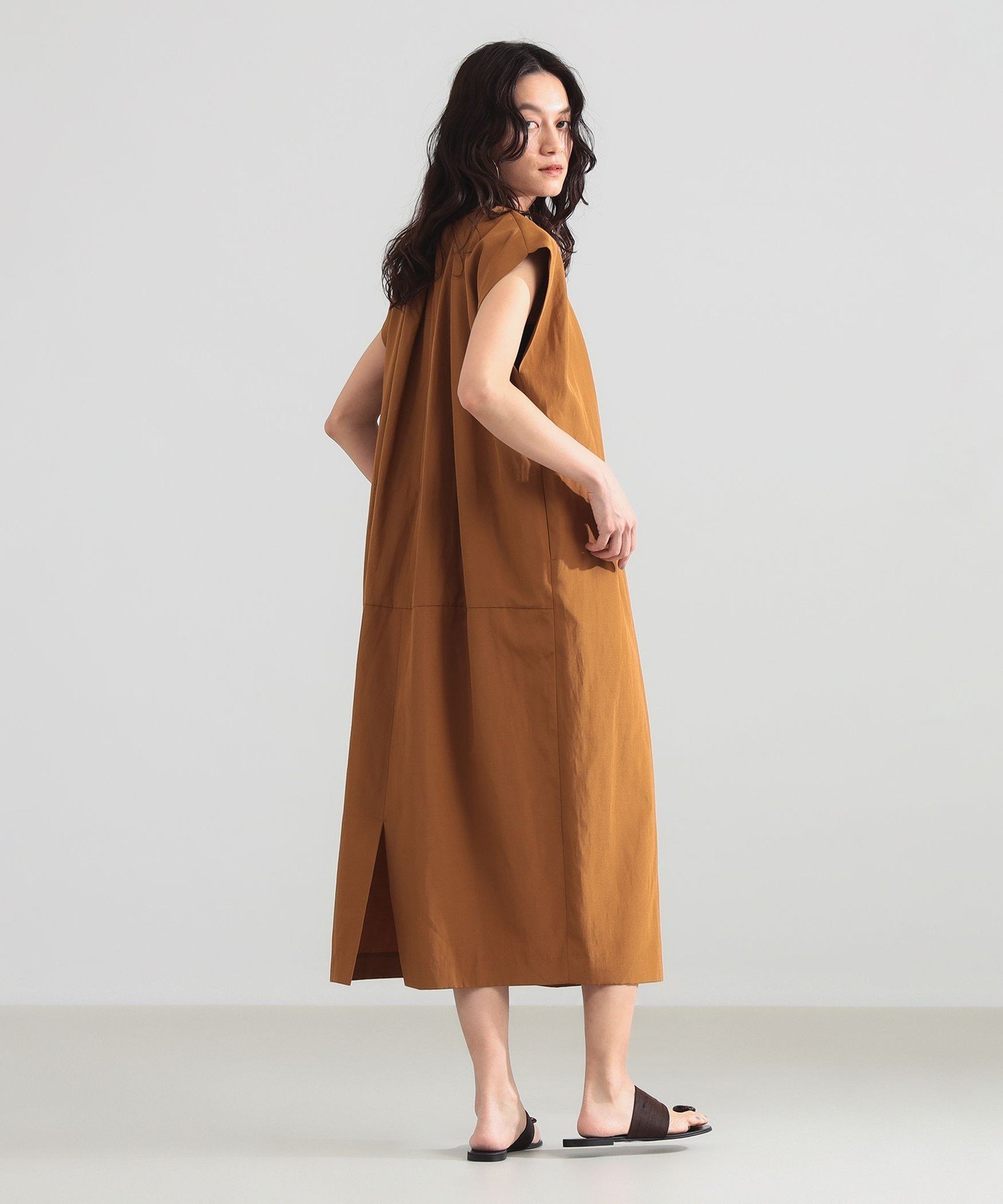 Demi-Luxe BEAMS リネン オーバー タック ワンピース デミルクス ビームス ワンピース・ドレス その他のワンピース・ドレス ネイビー【送料無料】