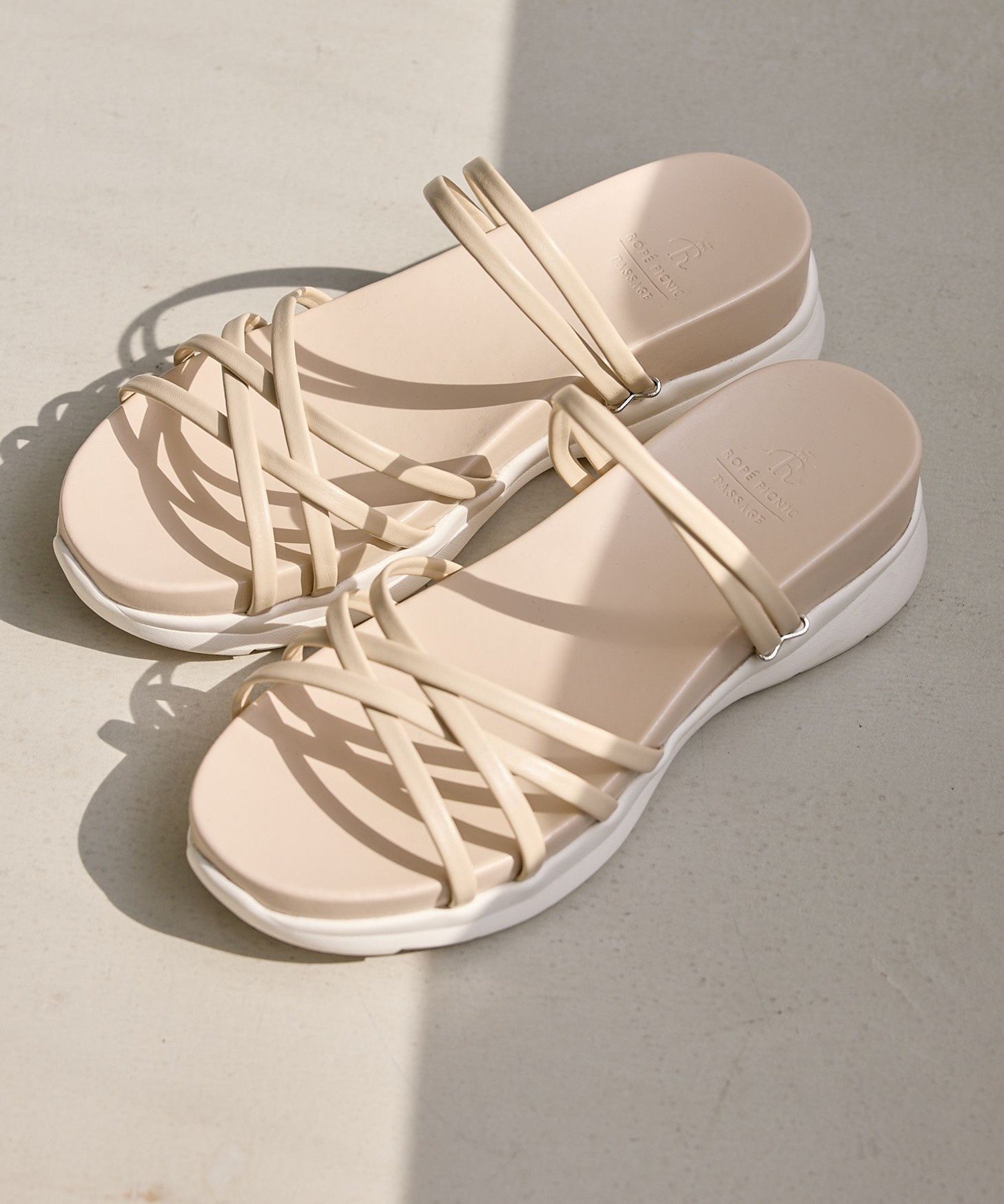 ROPE' PICNIC PASSAGE クロスストリングスライド&バックスリングサンダル ロペピクニック シューズ・靴 サンダル ブラック シルバー ベージュ【送料無料】