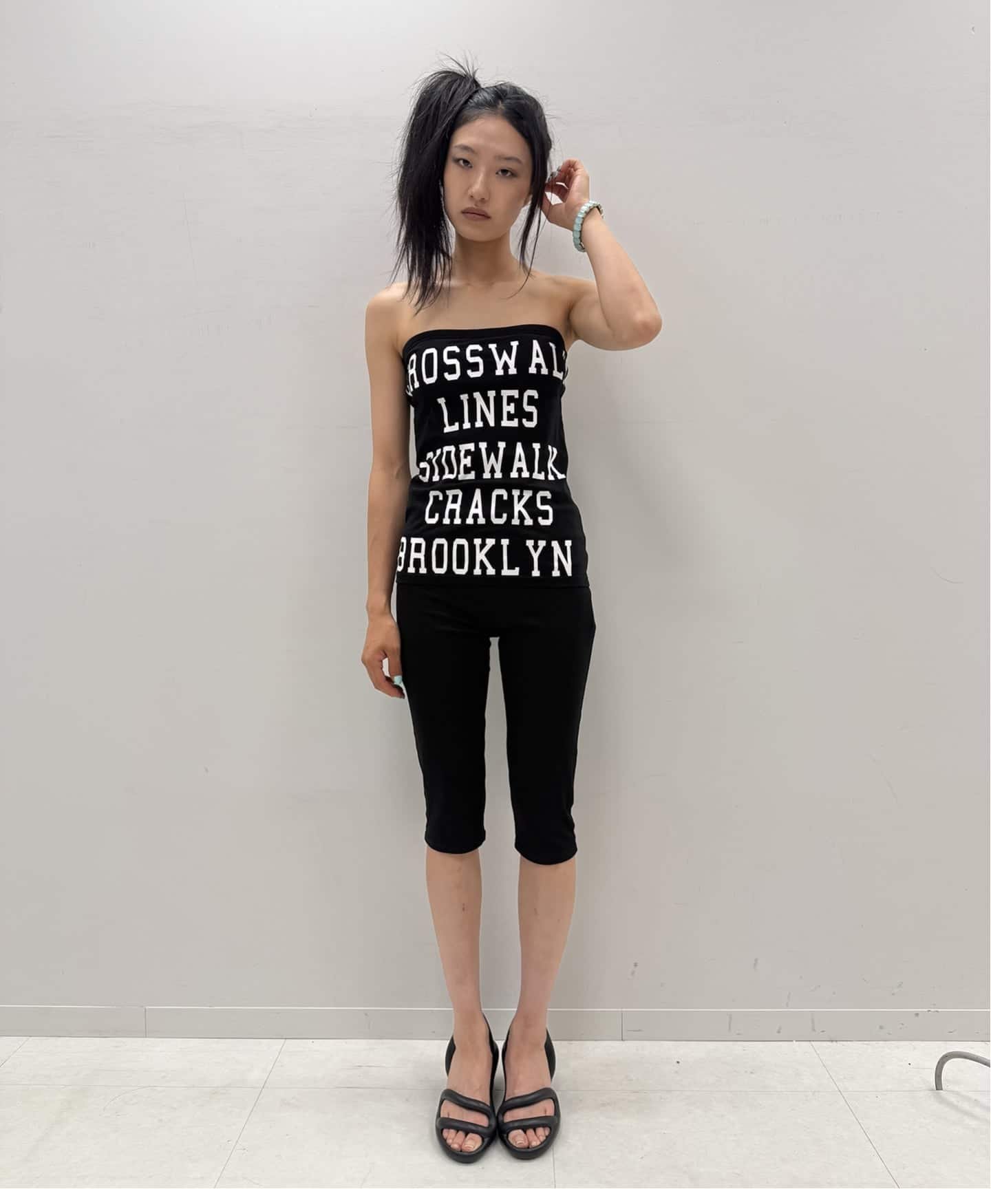 Oriens JOURNAL STANDARD カットソーサブリナパンツ オリエンス ジャーナルスタンダード パンツ その他のパンツ ブラック ホワイト