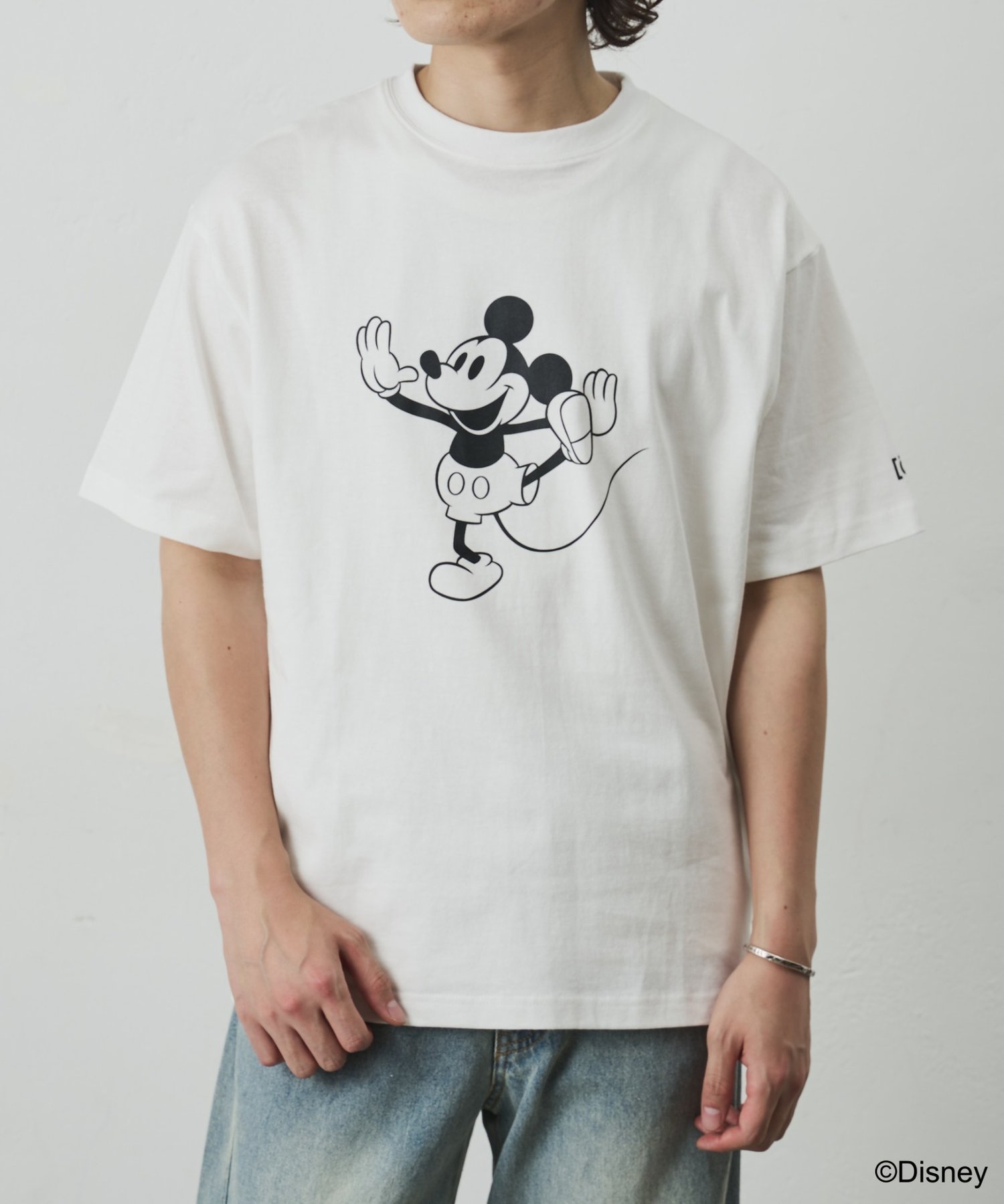 ConVenir/ミッキー/モノクロTシャツ コロニー トゥーワンスリーナイン トップス カットソー・Tシャツ ブラック ホワイト