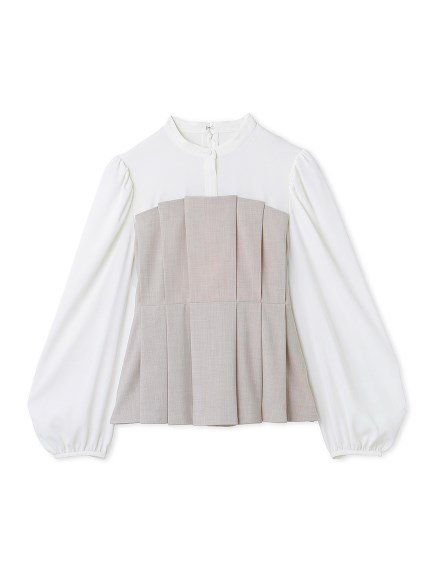 【SALE／50%OFF】CELFORD ビスチェドッキングブラウス セルフォード トップス シャツ・ブラウス ベージュ ブルー【送料無料】のサムネイル