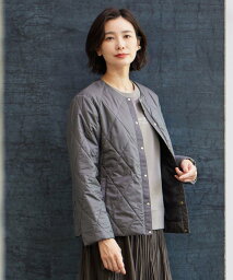 ジェイプレス ノーカラージャケット レディース 【SALE／30%OFF】J.PRESS LADIES L 【洗える】高密度タフタ キルティング ショート コート ジェイプレス ジャケット・アウター ノーカラージャケット グレー ブラック ブラウン ネイビー【送料無料】