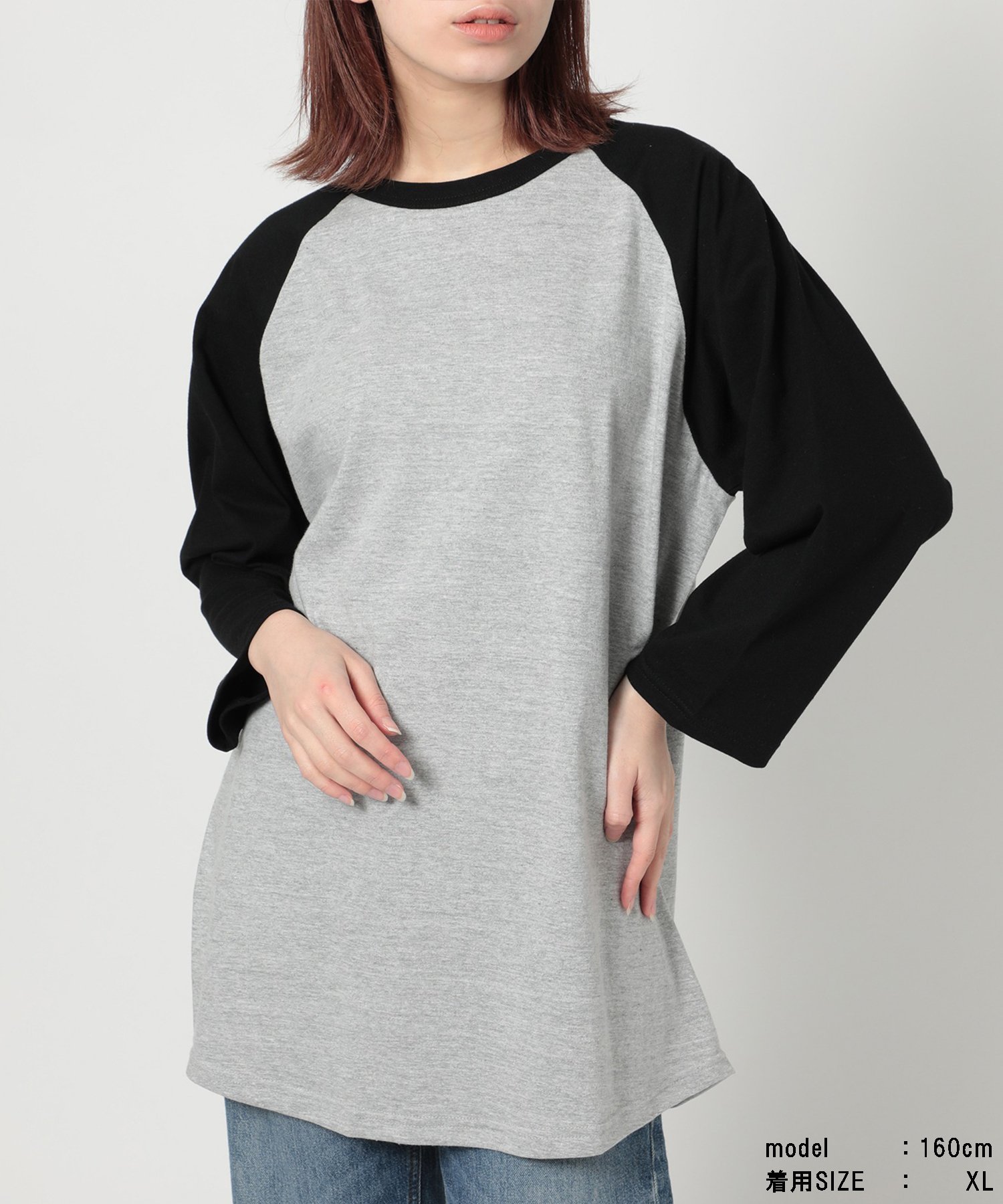 United Athle United Athle/5.6オンス ラグラン Tシャツ ロンT 七分袖 長袖 カットソー プルオーバー 重ね着 ユニセックス オーバーサイズ ユナイテッドアスレ 5045 セットアップセブン トップス カットソー・Tシャツ ホワイト グレー ブラック