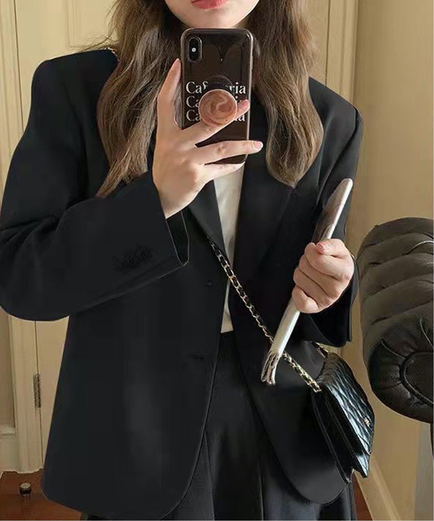 【SALE／15%OFF】MEMECLE (W)MEMECLE/【MEMECLE/メメクル】カジュアルテーラードジャケット チェルカ ジャケット・アウター テーラードジャケット・ブレザー ブラック グレー ブラウン ホワイト【送料無料】