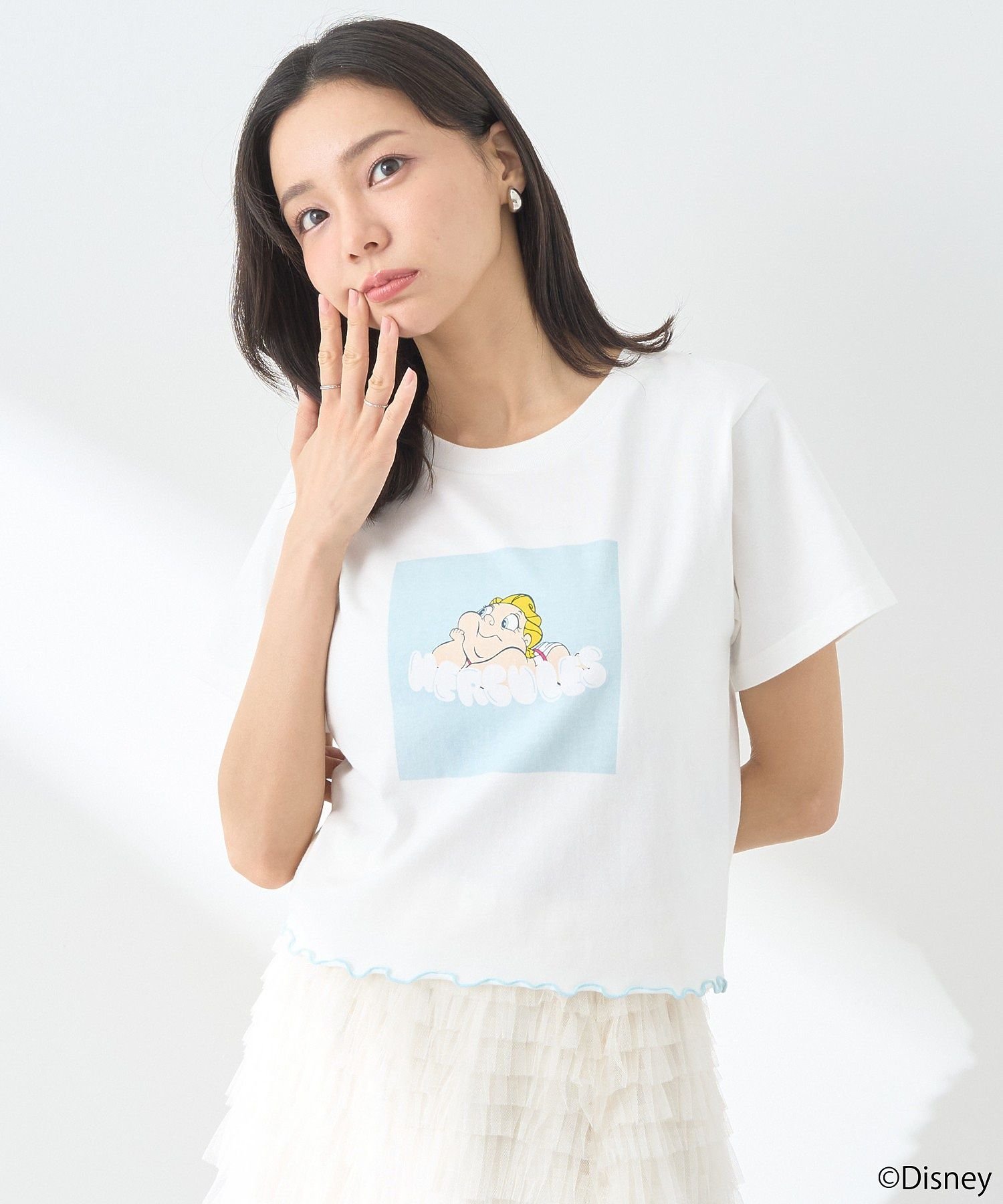 【SALE／30%OFF】earth music&ecology ヘラクレス/裾メローTee アースミュージック&エコロジー トップス カットソー・Tシャツ ピンク ブルー