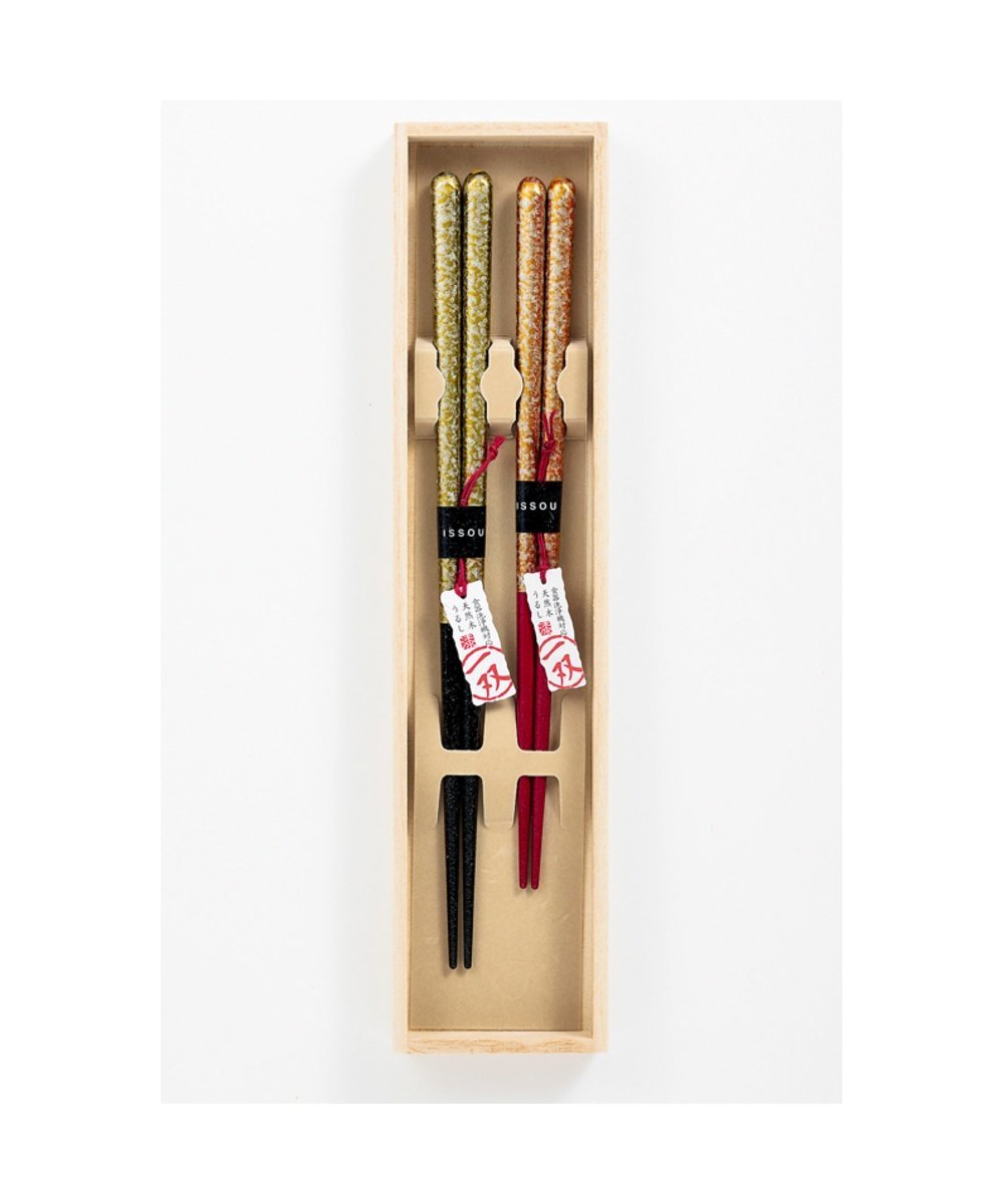 【SALE／18%OFF】BACKYARD FAMILY 一双 issou 夫婦箸お祝いギフトセット ローラ 食器・調理器具・キッ..