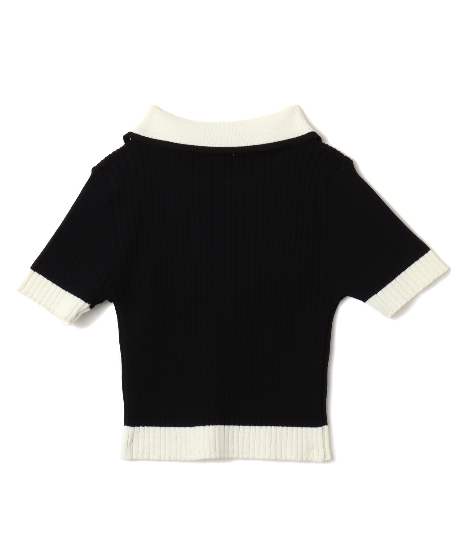 atmos pink atmos pink Cheer Rib Knit Polo Shirt BLACK アトモス トップス ニット ブラック