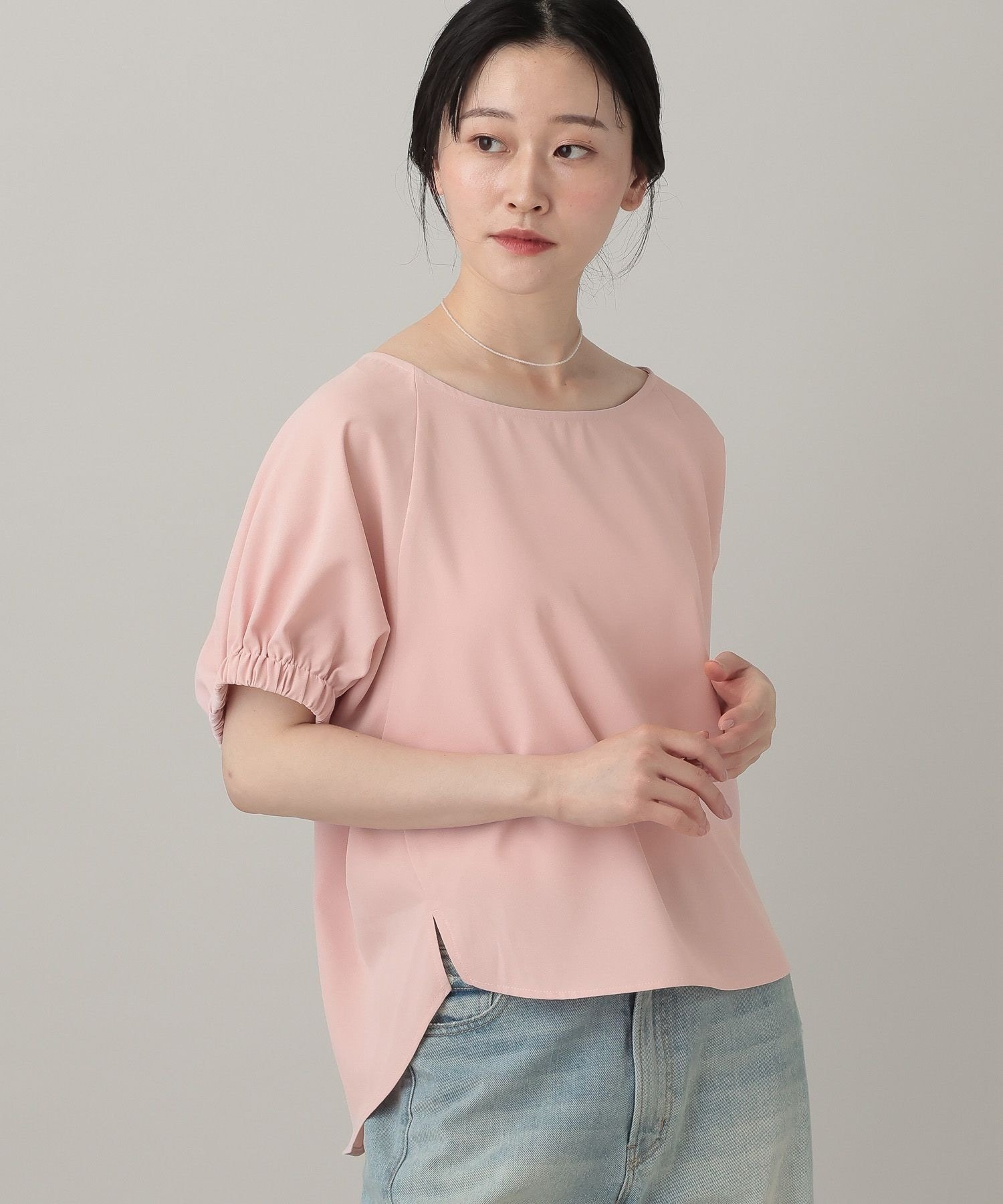 【SALE／50%OFF】A part by 【WEB限定】ギャザーパフスリーブプルオーバー アパートバイ トップス シャツ・ブラウス ブラック ホワイト ピンク【送料無料】