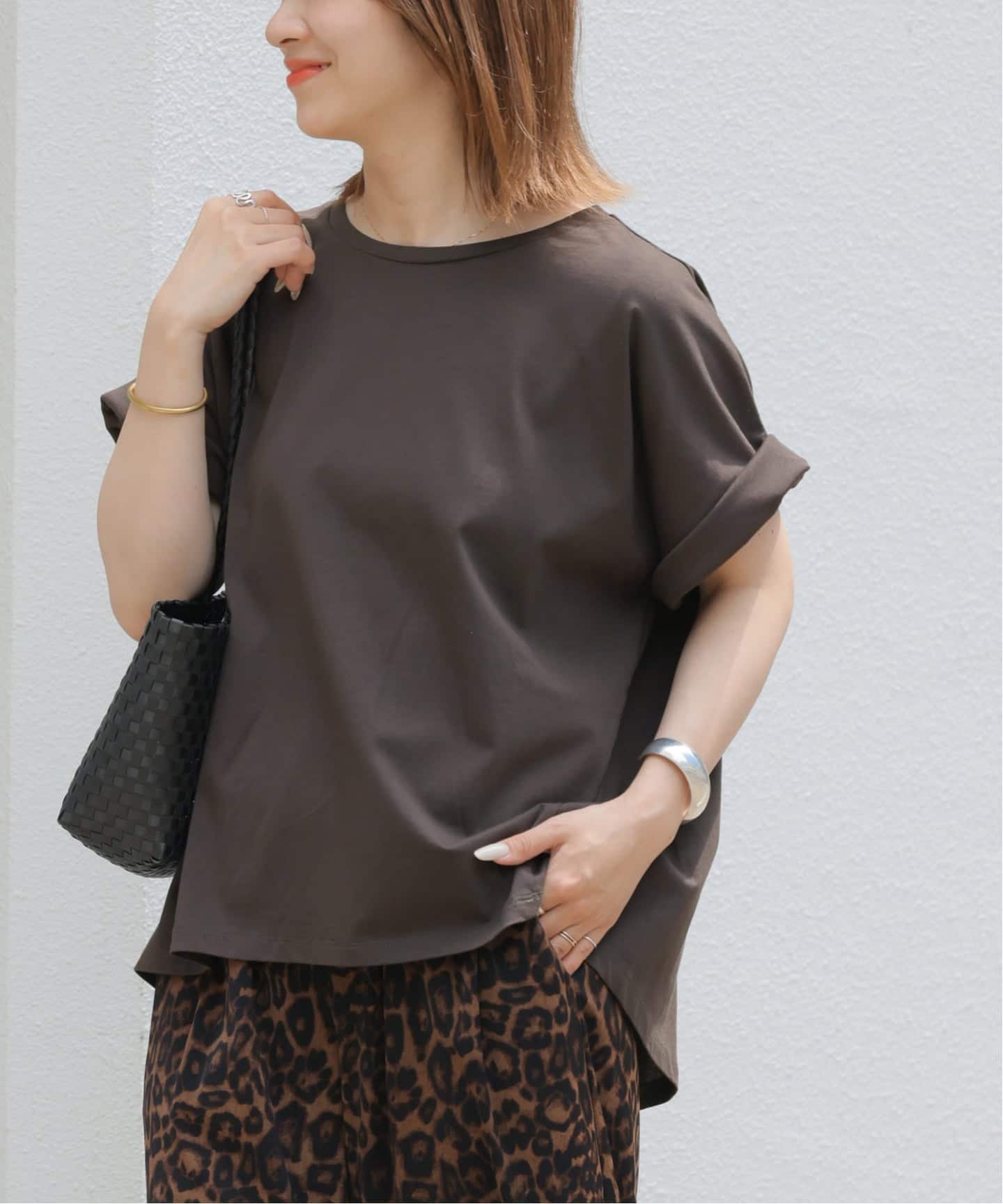 JOURNAL STANDARD relume 《追加2》オーガニックコットン汗染み防止2WAY TEE ジャーナル スタンダード レリューム トップス カットソー・Tシャツ ブラック ホワイト グレー