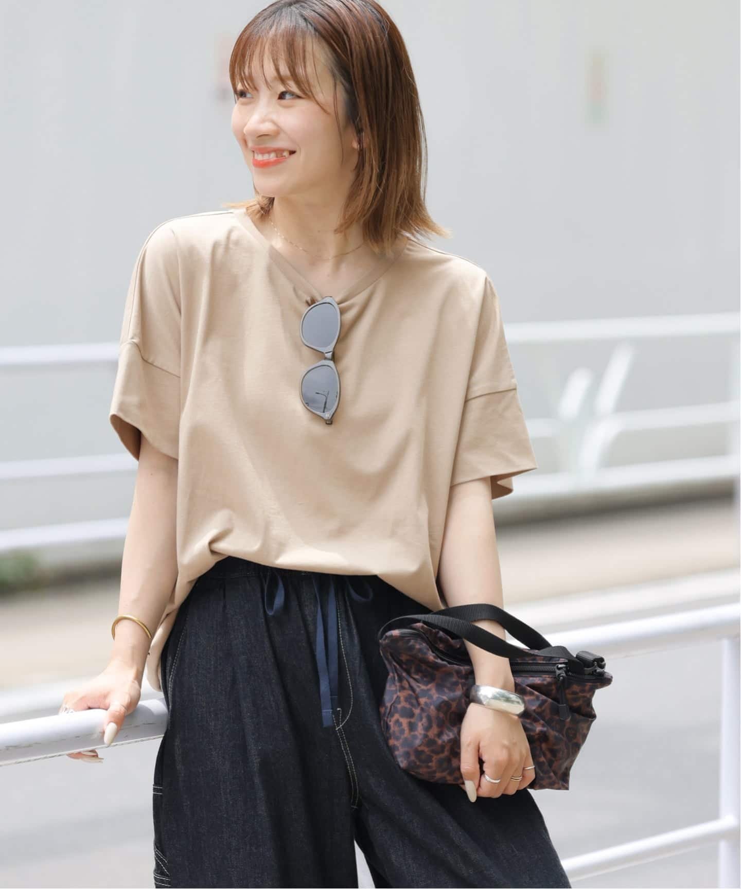 JOURNAL STANDARD relume 《追加2》オーガニックコットン汗染み防止2WAY TEE ジャーナル スタンダード レリューム トップス カットソー・Tシャツ ブラック ホワイト グレー