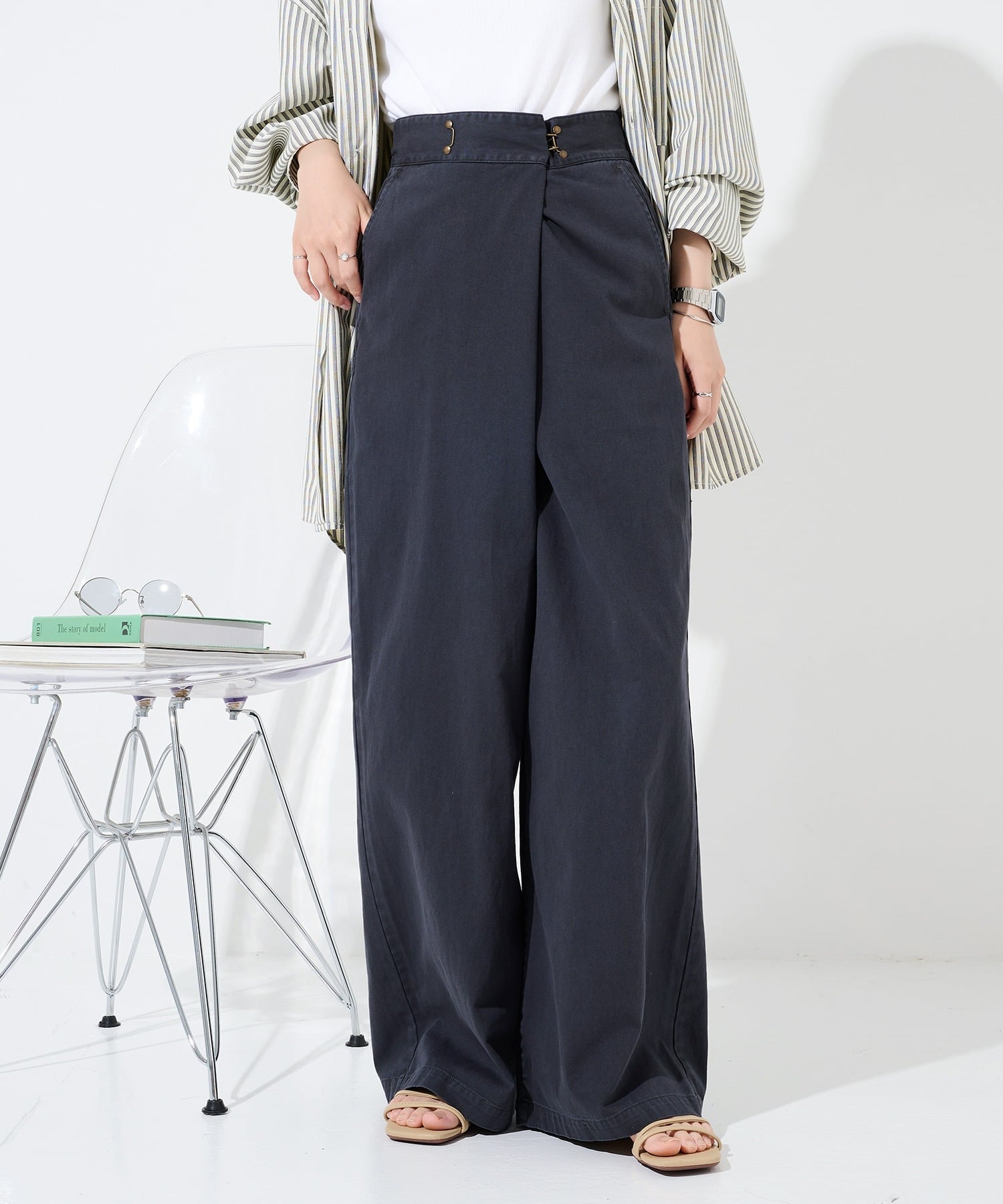 Dickies/ディッキーズ 製品染ウエストタックパンツ セットアップセブン パンツ その他のパンツ グリーン ホワイト ブラック