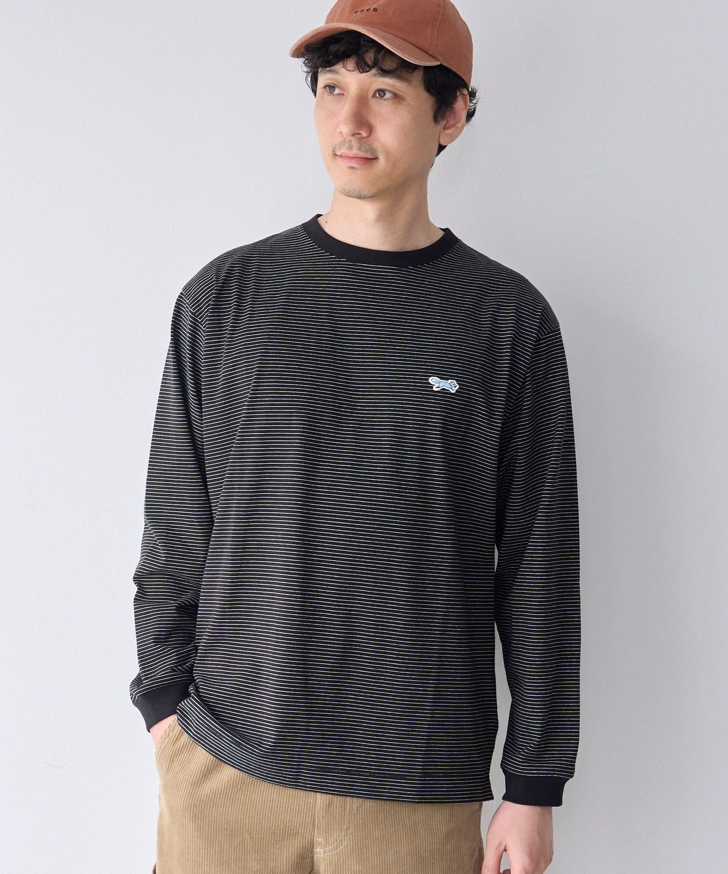 【吸水速乾,遮熱性,接触冷感,UVカット】Penneys * WELLTECT 別注細ボーダー長袖Tシャツ コーエン トップス カットソー・Tシャツ ホワイト ブラック