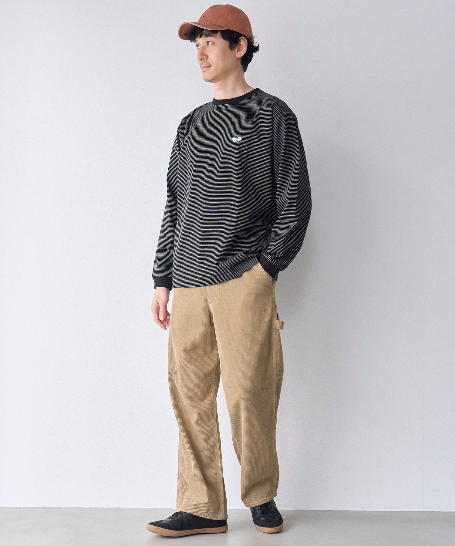 【吸水速乾,遮熱性,接触冷感,UVカット】Penneys * WELLTECT 別注細ボーダー長袖Tシャツ コーエン トップス カットソー・Tシャツ ホワイト ブラック