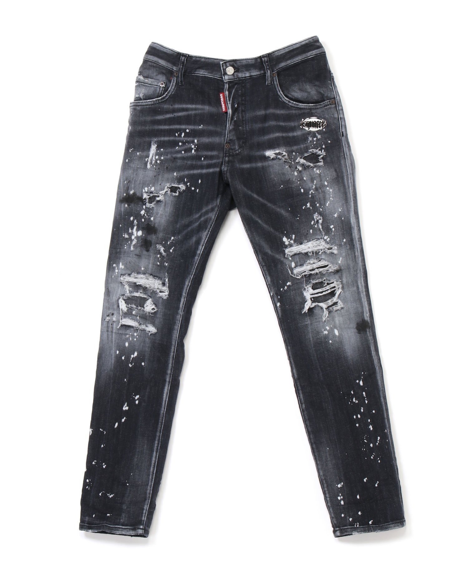 DSQUARED2 BLACK DIAMOND & STUDS WASH SKATER JEANS ディースクエアード パンツ ジーンズ・デニムパンツ ブラック【送料無料】