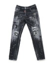 DSQUARED2 BLACK DIAMOND & STUDS WASH SKATER JEANS ディースクエアード パンツ ジーンズ・デニムパンツ ブラック【送料無料】