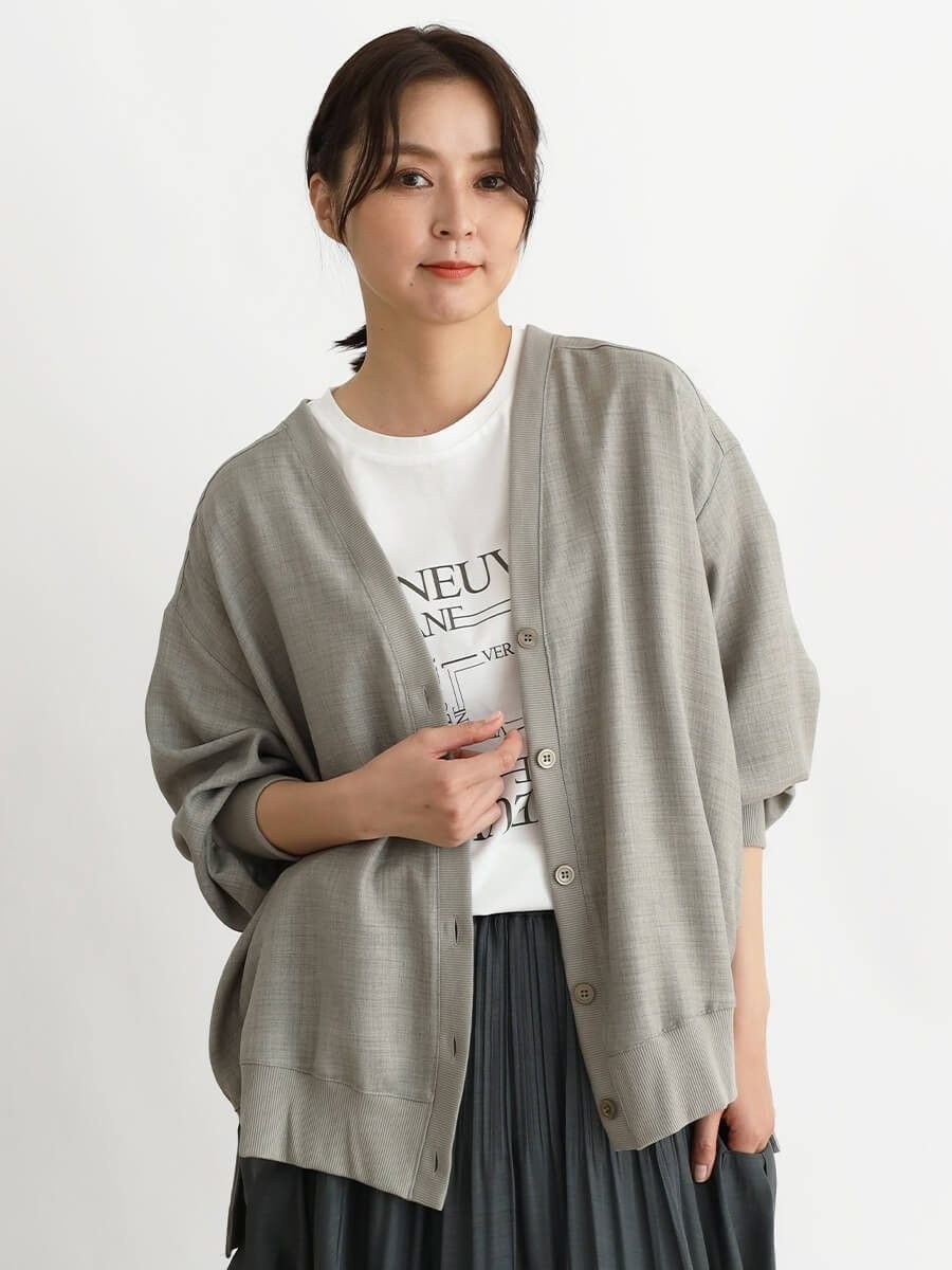 【SALE／28%OFF】CLOVE ウォッシャブルシャツカーディガン ラシュッド トップス カーディガン グレー ..