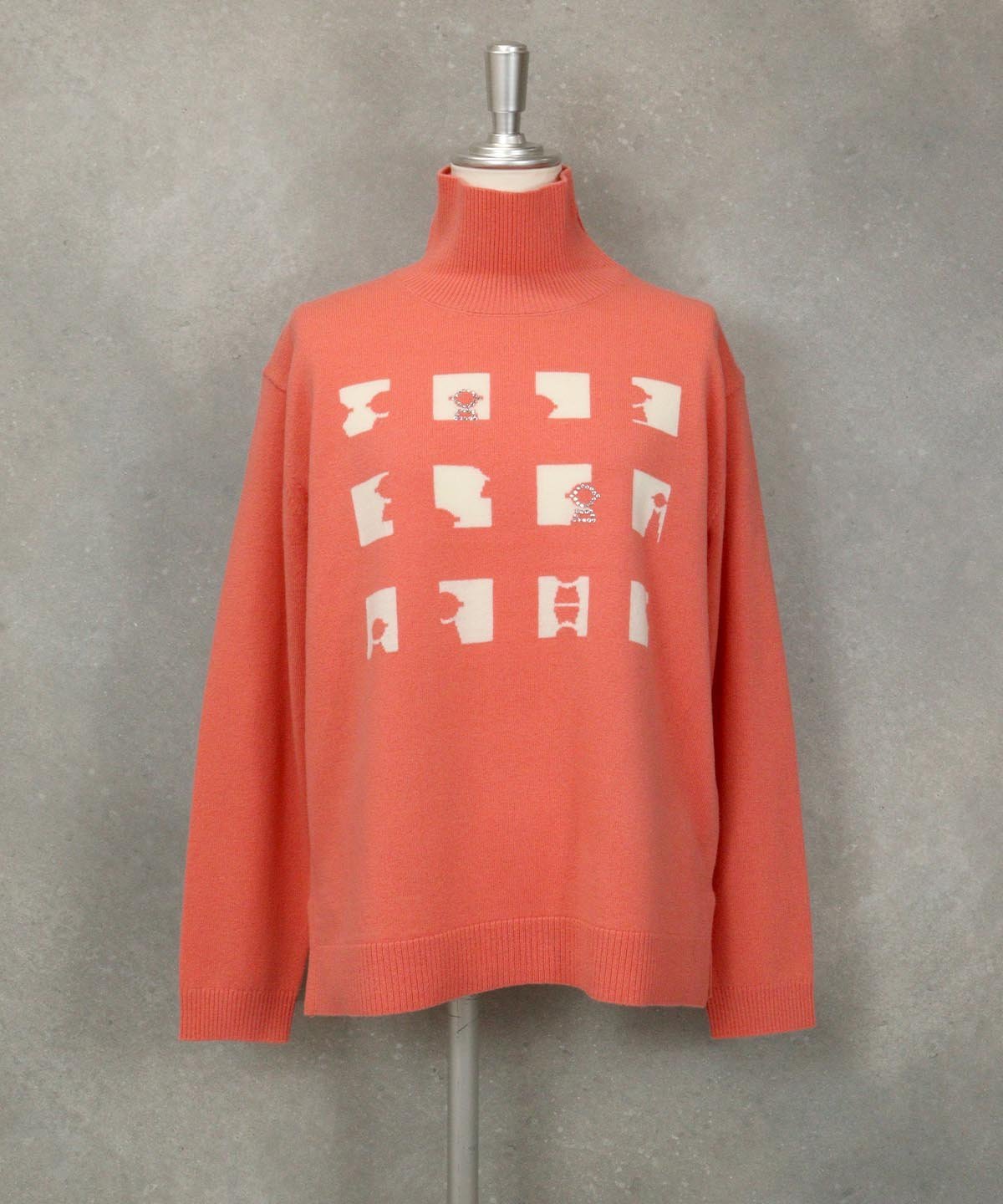 【SALE／30%OFF】STUDIO PICONE ウール100%ピコスクエアニット スタジオピッコーネ トップス ニット グレー オレンジ ピンク ブラック【送料無料】