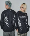 【SALE/62%OFF】WEGO MEN'S トライバルレーシングT(LS) ウィゴー トップス カットソー・Tシャツ ブラック