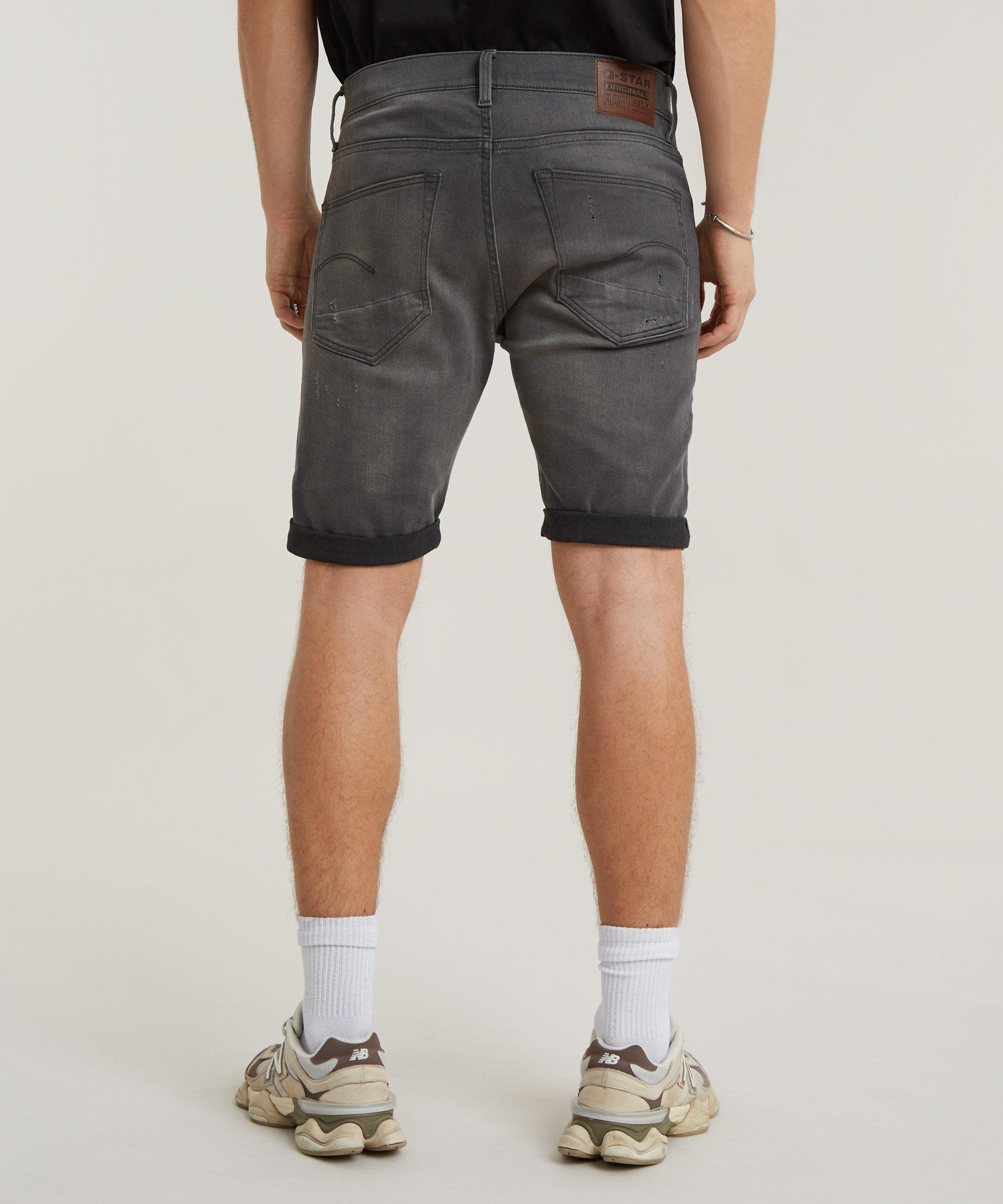 【公式ショップ】3301 SLIM SHORTS/ベーシックデザインデニムスリムショートパンツ ジースターロゥ パンツ ジーンズ・デニムパンツ ブラック