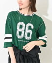 【SALE/30%OFF】SLOBE IENA シアージャージラインチームTEE スローブ イエナ トップス カットソー・Tシャツ グリーン ネイビー【送料無料】