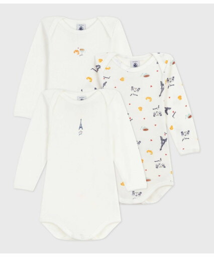 PETIT BATEAU 長袖ボディ3枚組 プチバトー マタニティウェア・ベビー用品 ロンパース・カバーオール【送料無料】 PETIT BATEAU 長袖ボディ3枚組 プチバトー マタニティウェア・ベビー用品 ロンパース・カバーオール【送料無料】