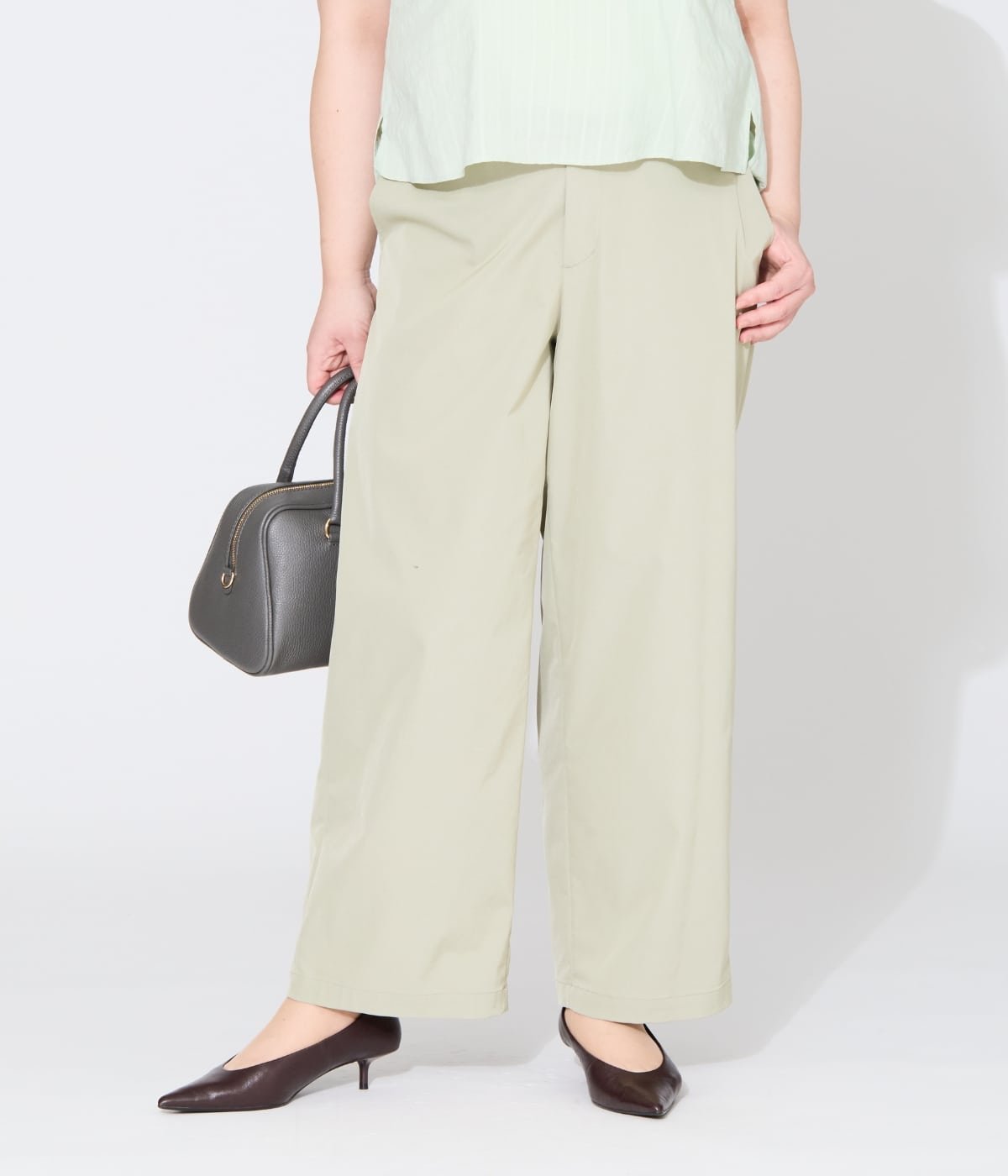 NEWYORKER WOMEN L-SIZE 【L】タスランストレッチ ベルト付きチノパンツ ニューヨーカー エルサイズ パンツ その他のパンツ ベージュ