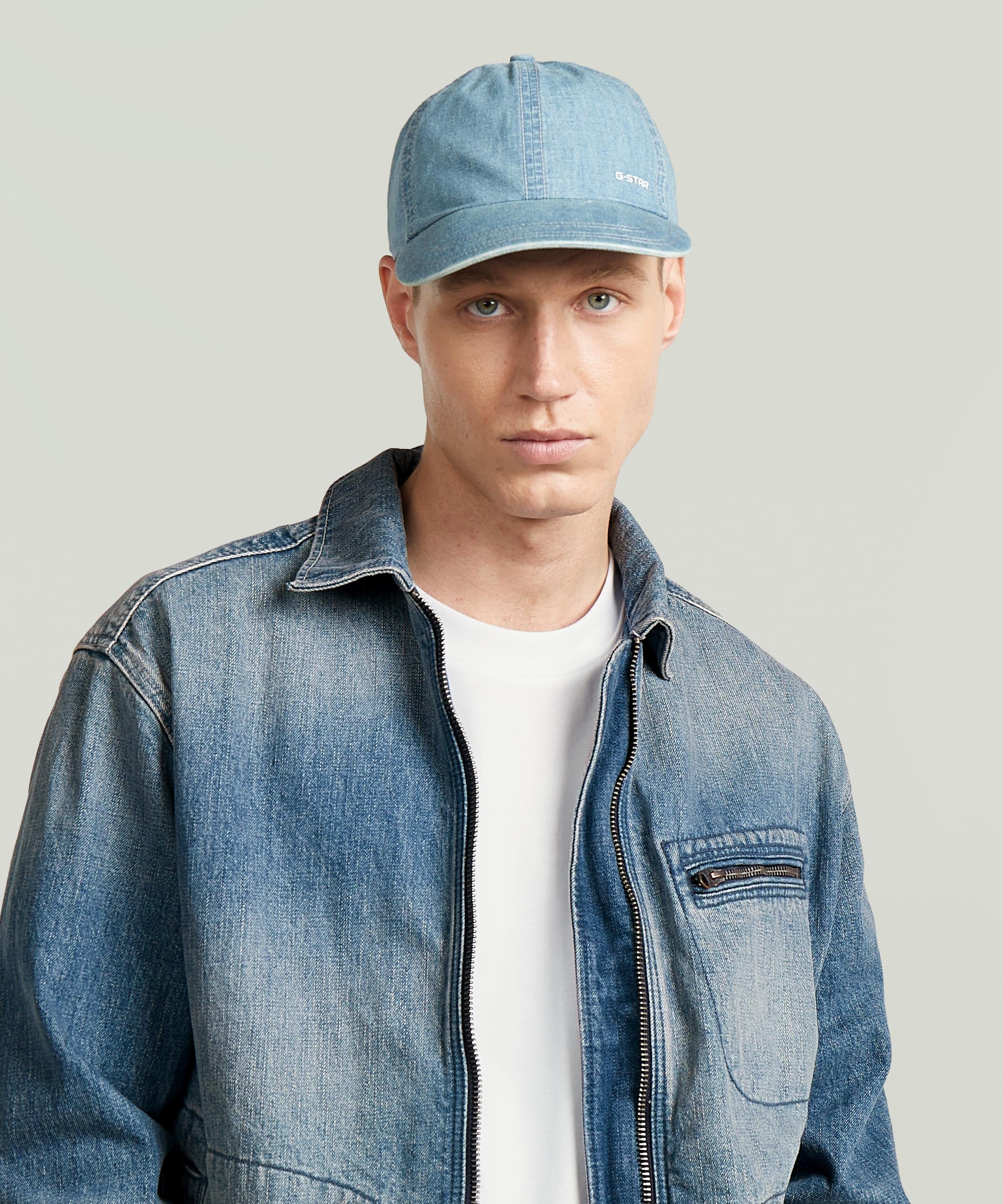 【公式ショップ】AVERNUS BASEBALL CAP/ウォッシュド加工ブランドロゴデニムベースボールキャップ ジースターロゥ 帽子 キャップ ブルー