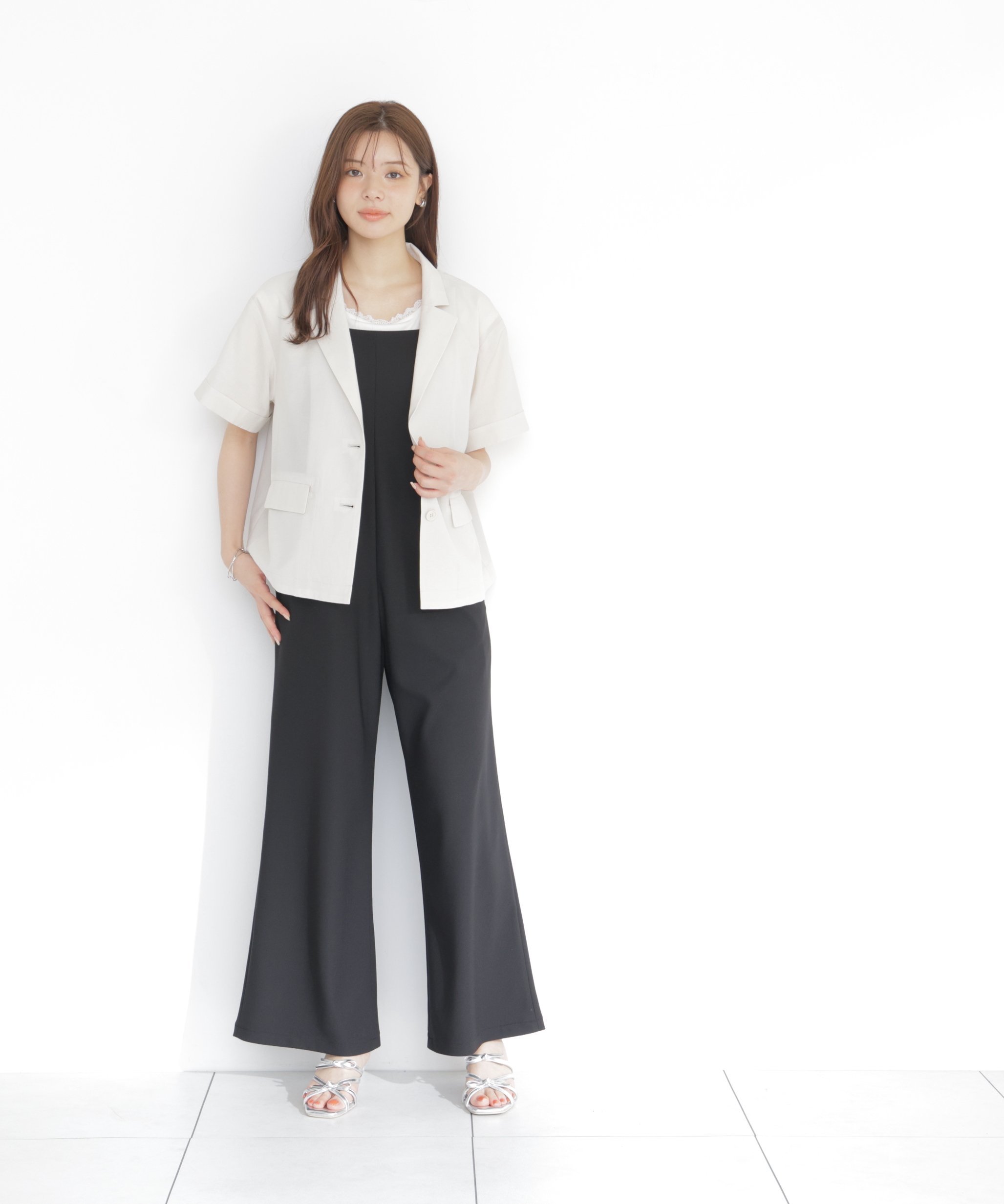PROPORTION BODY DRESSING ＜a/mie＞イージーオーバーオール プロポーションボディドレッシング ワンピース・ドレス ワンピース ブラック