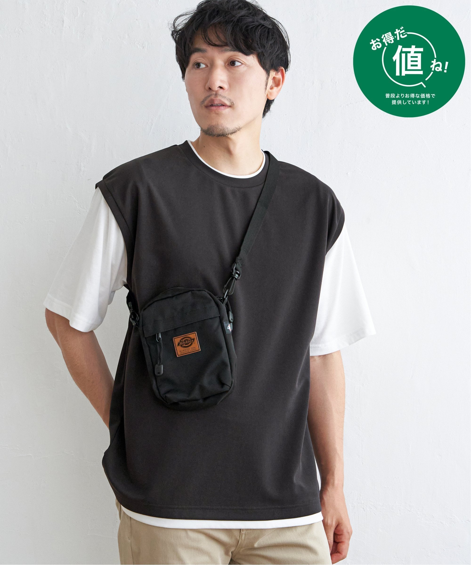 ikka 【接触冷感/親子コーデ】速乾COOLフェイクベストTシャツ イッカ トップス カットソー・Tシャツ グレー レッド グリーン