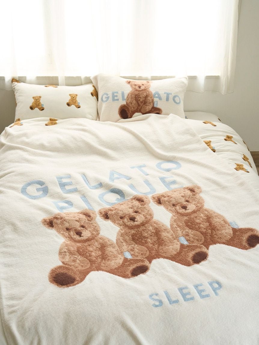 gelato pique Sleep 【Sleep】ベアジャガード マルチカバー ジェラートピケ インテリア・生活雑貨 その他のインテリア・生活雑貨 ホワイト ピンク【送料無料】
