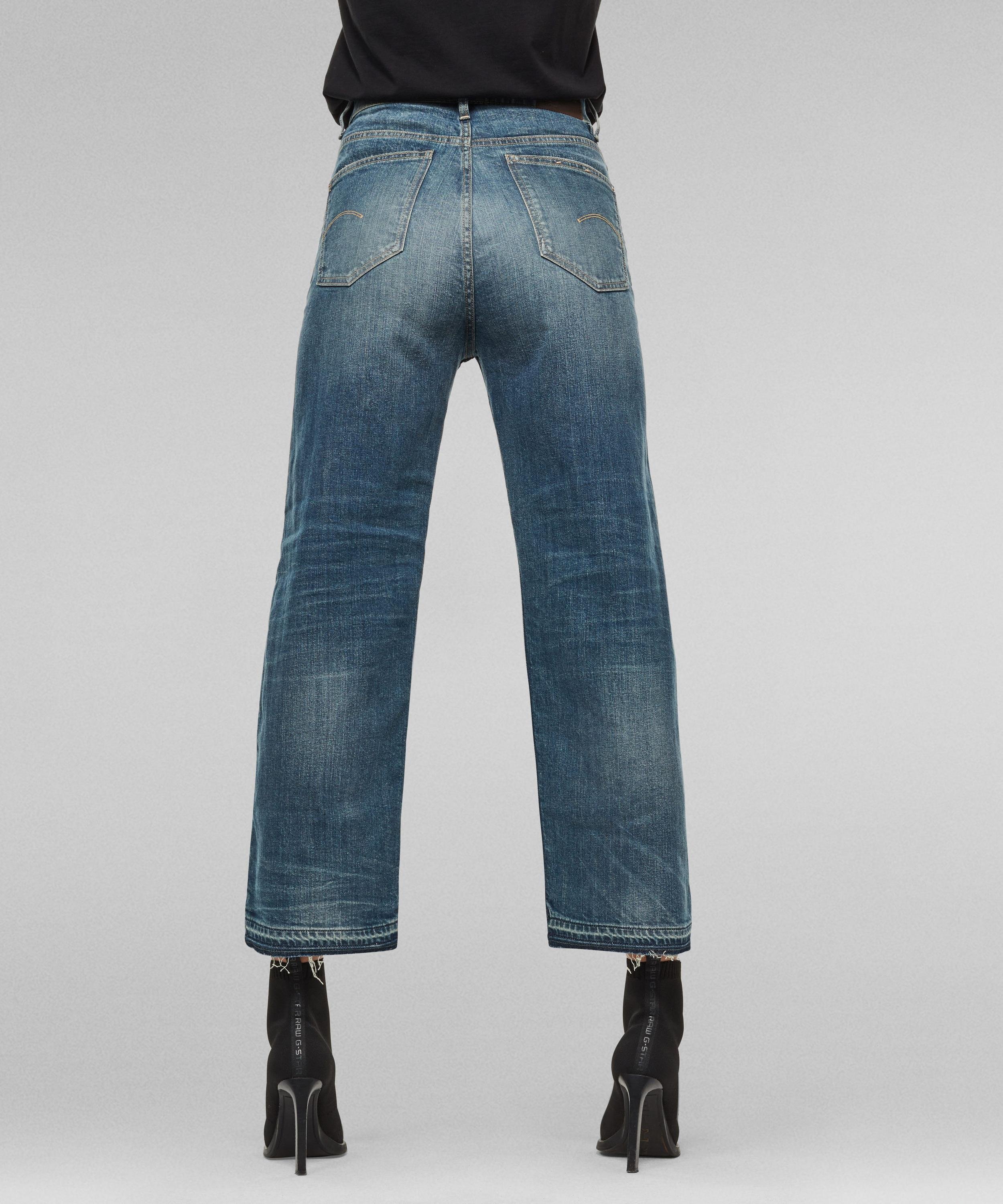 【公式ショップ】Tedie Ultra High Straight Ripped Edge Ankle C Jeans/ハイウエストストレートジーンズ ジースターロゥ パンツ ジーンズ・デニムパンツ ブルー