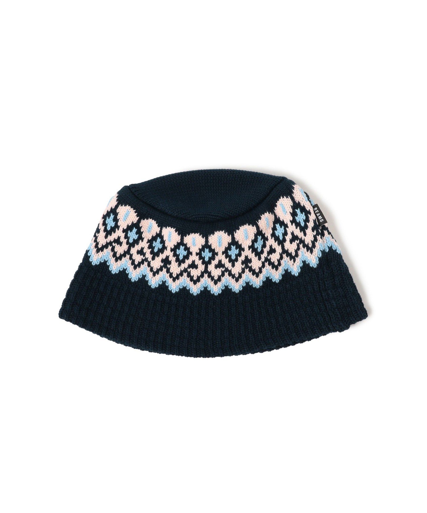 BEAMS ジャカード ニット バケットハット ビームス メン 帽子 キャップ グリーン ブラック ネイビー【送料無料】