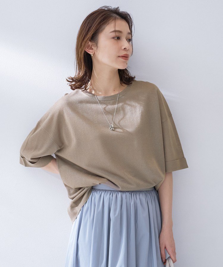 UNTITLED 【アンサンブル可/Tシャツ風/ゆったり】リラックスニットトップス アンタイトル トップス ニット グレー ブラック