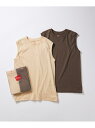 BIOTOP 【Hanes for BIOTOP】Sleeveless T-Shirts/color アダムエロペ トップス カットソー Tシャツ ブラウン ピンク【送料無料】
