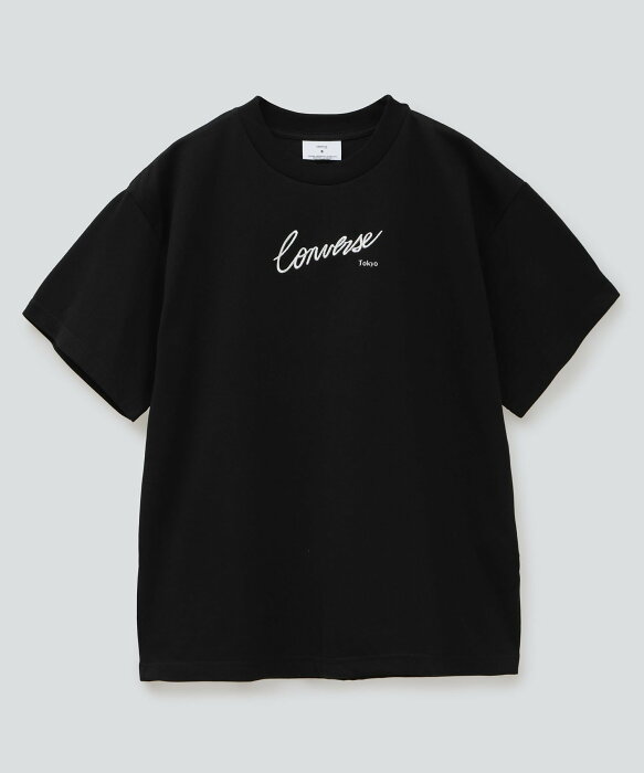 CONVERSE TOKYO WOMEN ロゴ刺繍Tシャツ コンバーストウキョウ カットソー Tシャツ ブラック ホワイト グリーン【送料無料】