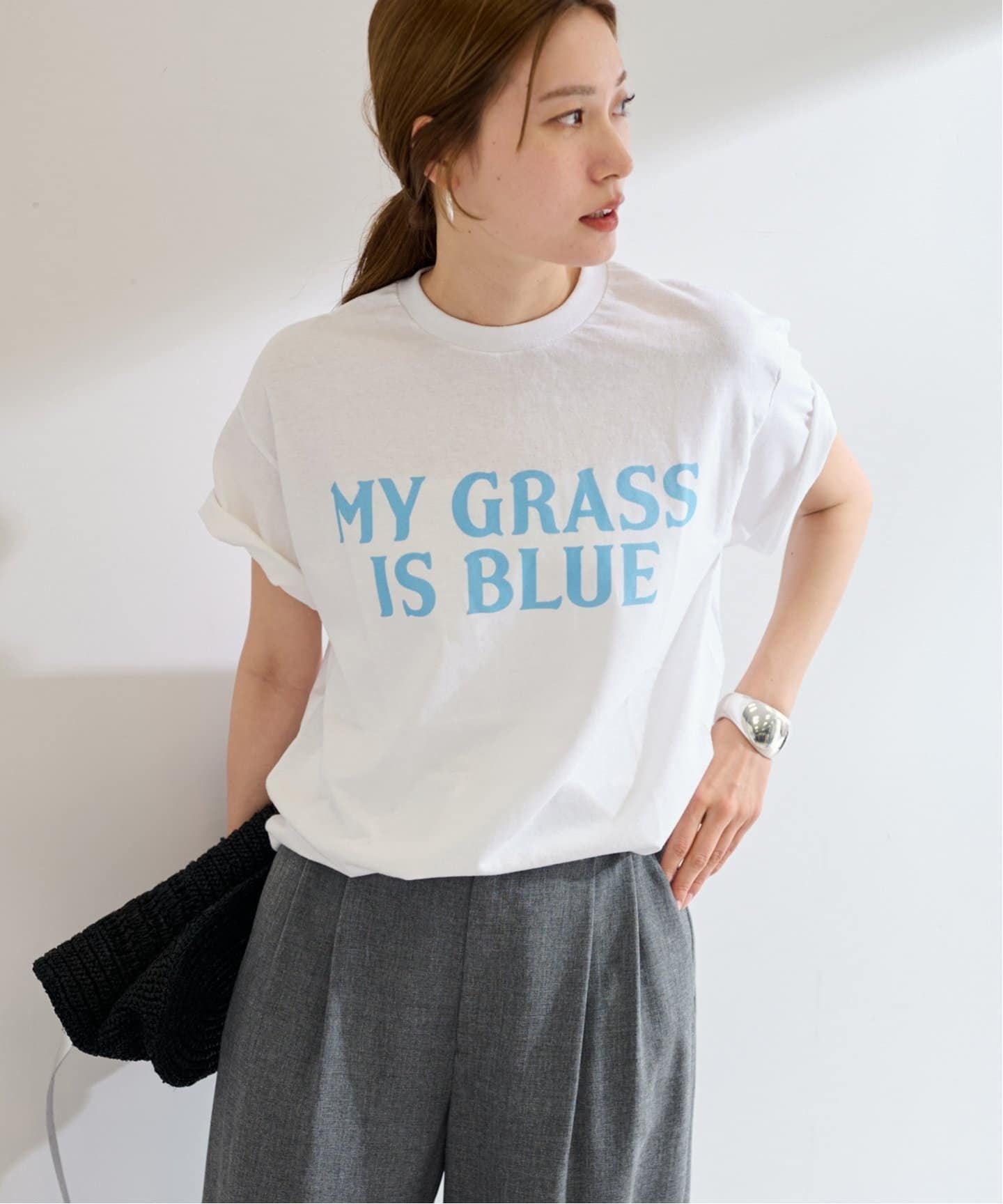 FRAMeWORK  MY GRASS IS BLUE SS TEE フレームワーク トップス カットソー・Tシャツ ホワイト
