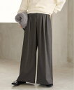 JOURNAL STANDARD relume 《追加4》ウォッシャブルサージストレッチタックワイドパンツ ジャーナル スタンダード レリューム パンツ スラックス・ドレスパンツ グレー ブラック ブラウン【送料無料】