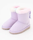 【SALE/30%OFF】any FAM KIDS フェイクムートンリボンブーツ エニィファム シューズ・靴 ブーツ ベージュ グレー
