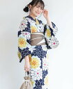 SOUBIEN 浴衣2点セット レディース (浴衣+帯) ソウビエン 着物・浴衣・和装小物 浴衣 ネイビー ホワイト ピンク【送料無料】