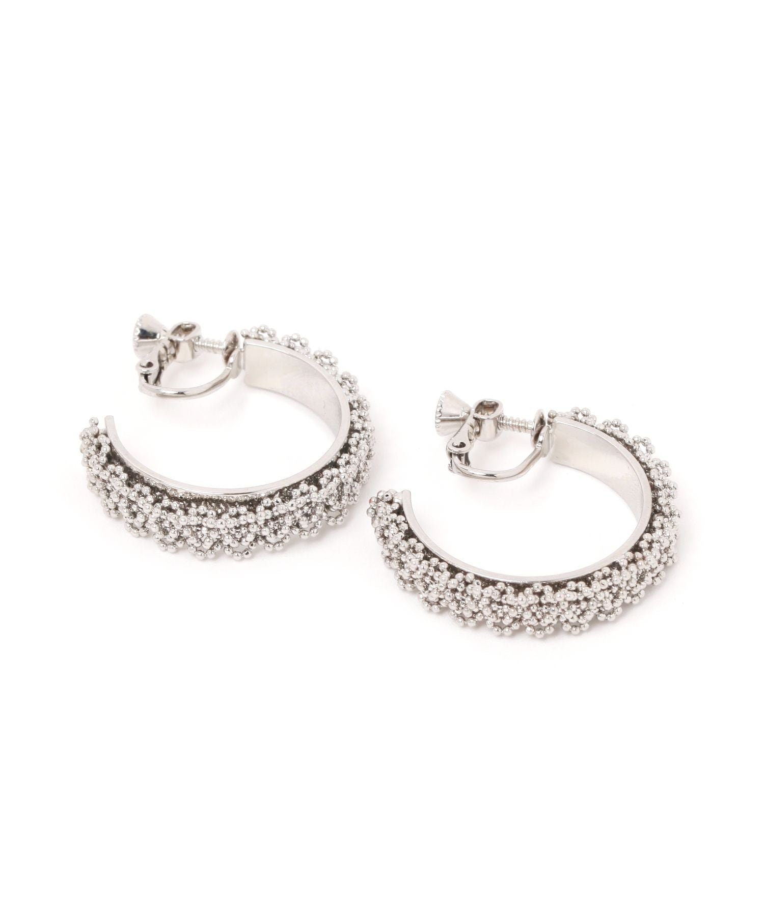 LAKOLE ツブラインフープイヤリング ラコレ アクセサリー・腕時計 イヤリング・イヤーカフ シルバー ゴールド