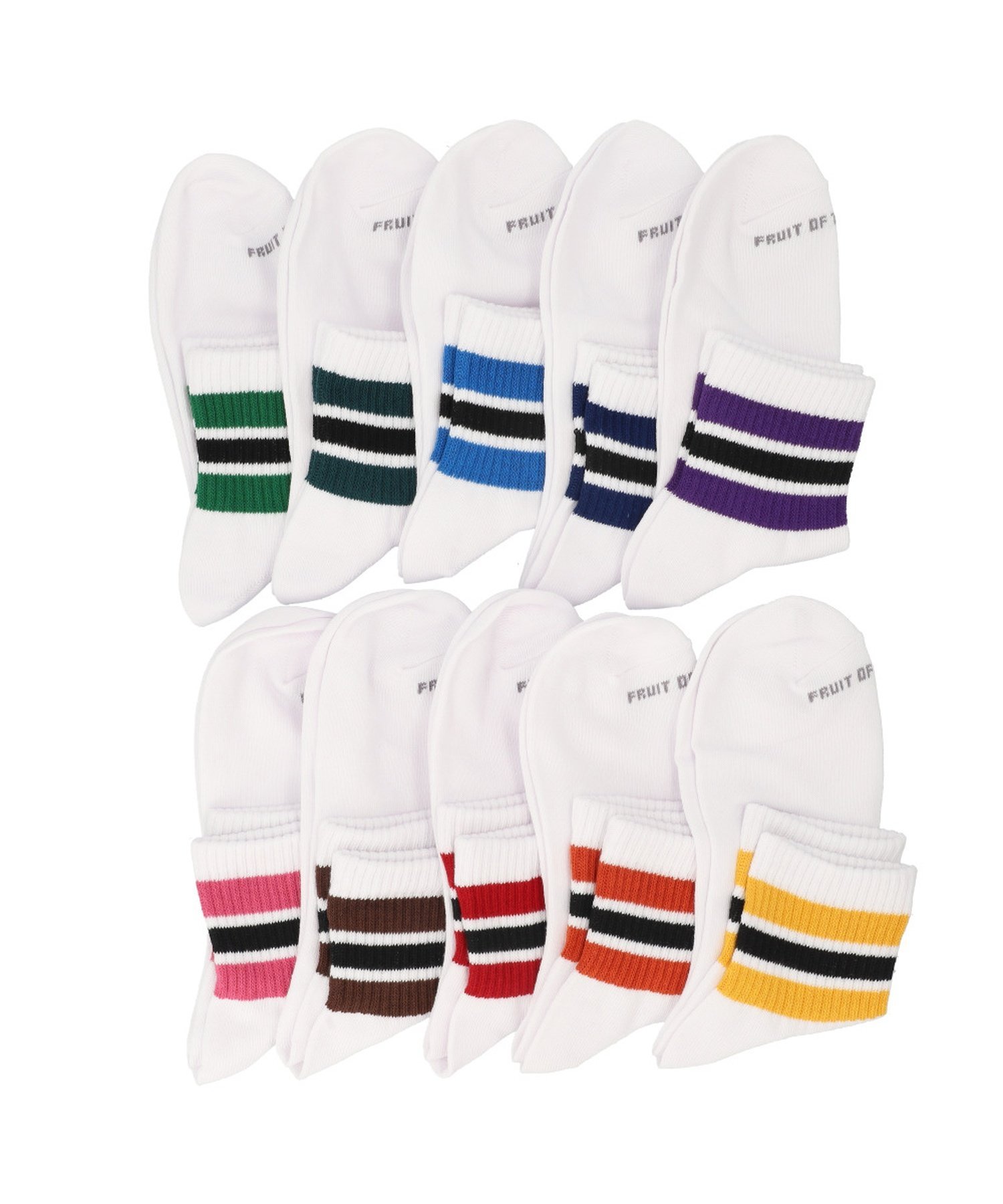 BACKYARD FAMILY FRUIT OF THE LOOM クオーター丈ソックス10足セット ローラ 靴下・レッグウェア 靴下