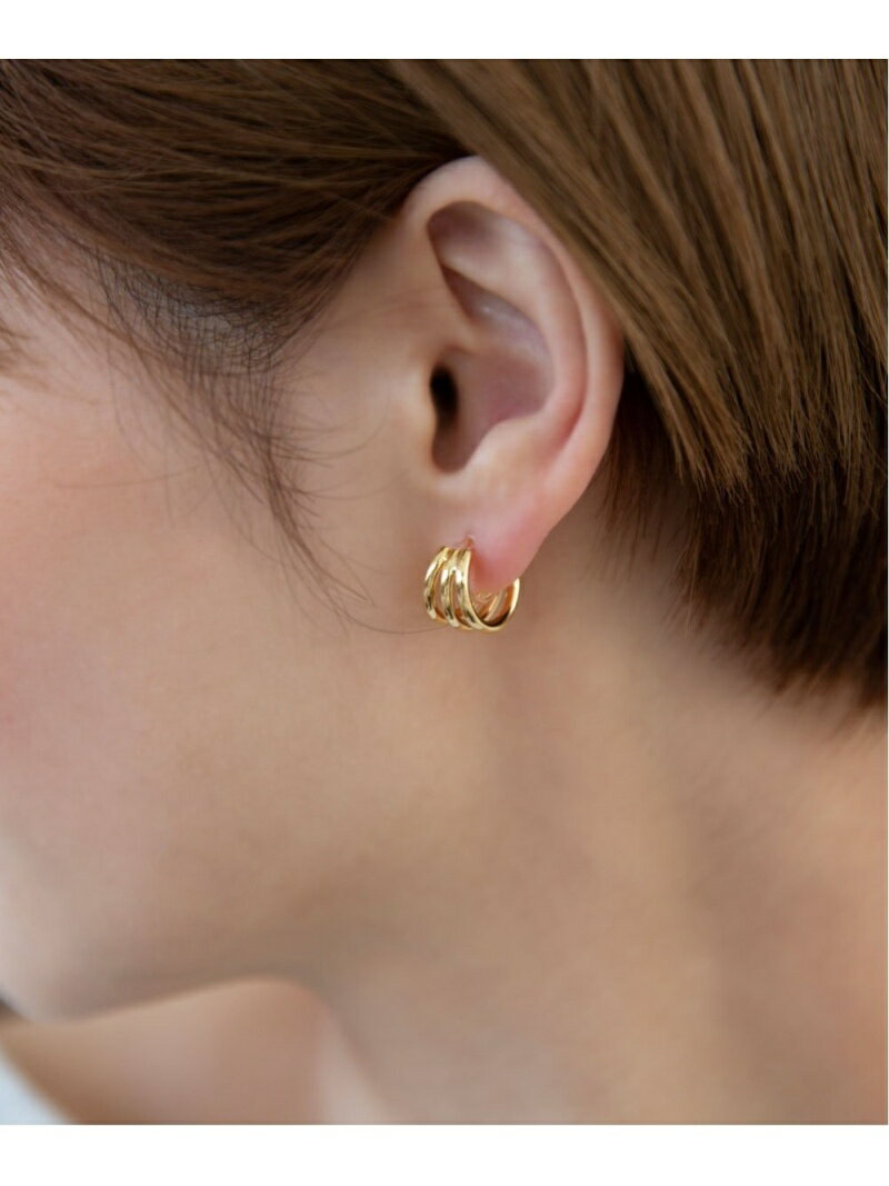 【SALE／20%OFF】colleca la ノンホール・3連フープの樹脂イヤリング コレカラ アクセサリー・腕時計 イヤリング・イヤーカフ ゴールド シルバーのサムネイル