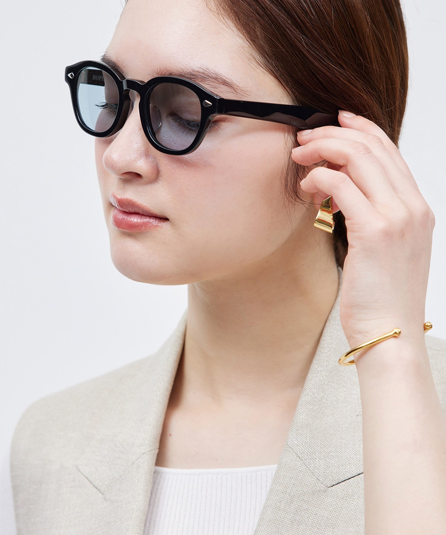 ROPE' ボスリントン型 UVカットサングラス【メディア掲載】 ロペ ファッション雑貨 サングラス ブラック グレー ブラウン【送料無料】