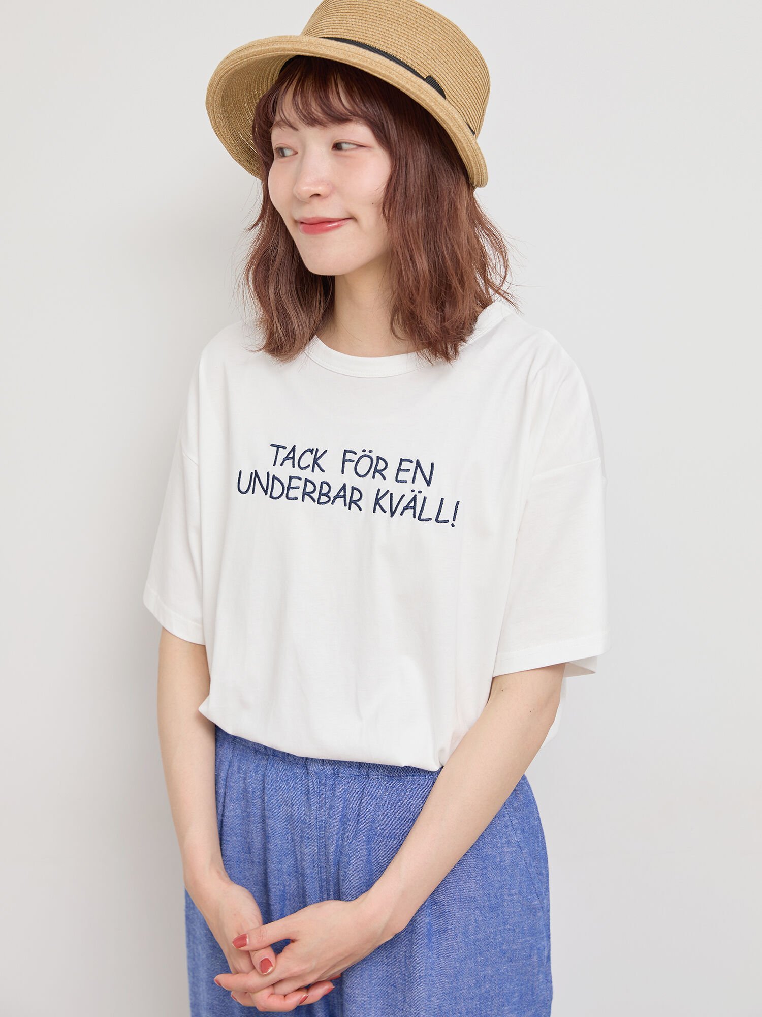 サマンサモスモス 服 レディース Samansa Mos2 【汗染み防止】刺繍アソートTシャツ サマンサモスモス トップス カットソー・Tシャツ ホワイト グリーン グレー