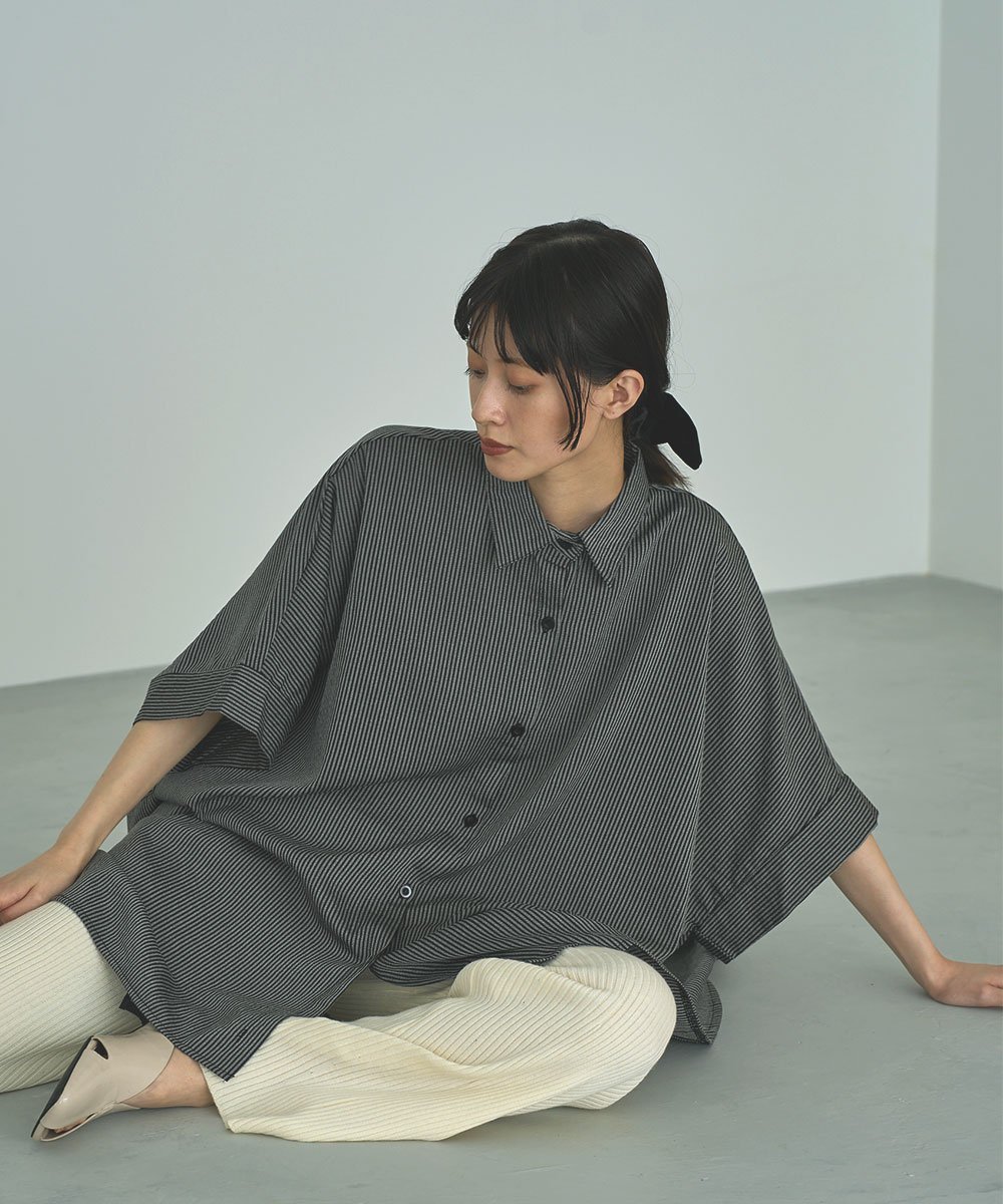 marjour STRIPE OVER SHIRTS マージュール トップス シャツ・ブラウス ブラ