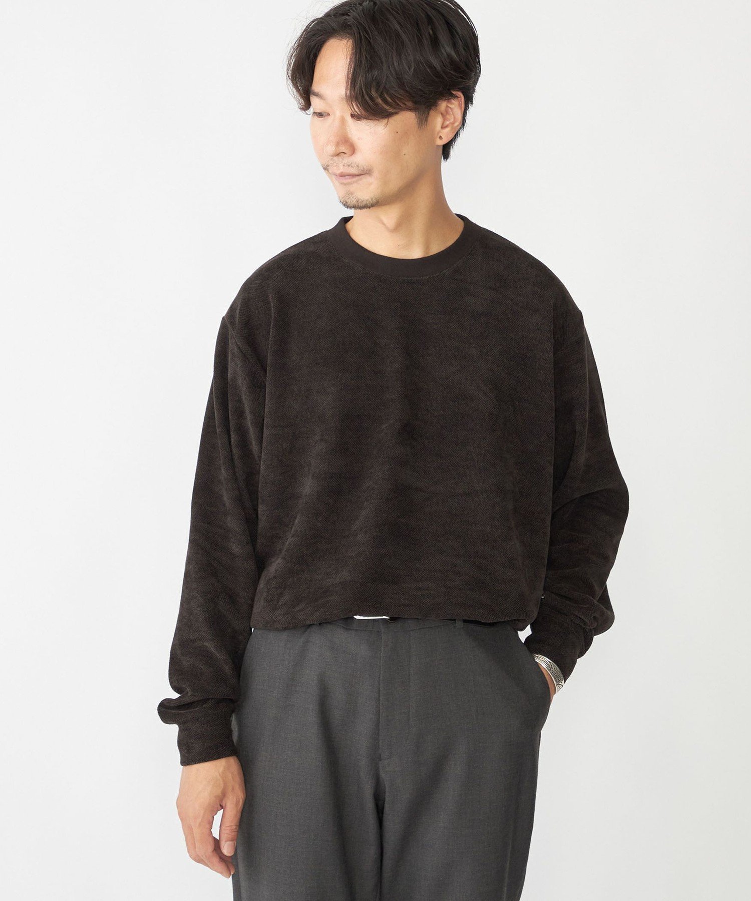 【SALE／60%OFF】SHIPS MEN SHIPS:＜手洗い可能＞モール ダブルフェイス クルーネック プルオーバー シップス トップス スウェット・トレーナー グレー ネイビー グリーン【送料無料】