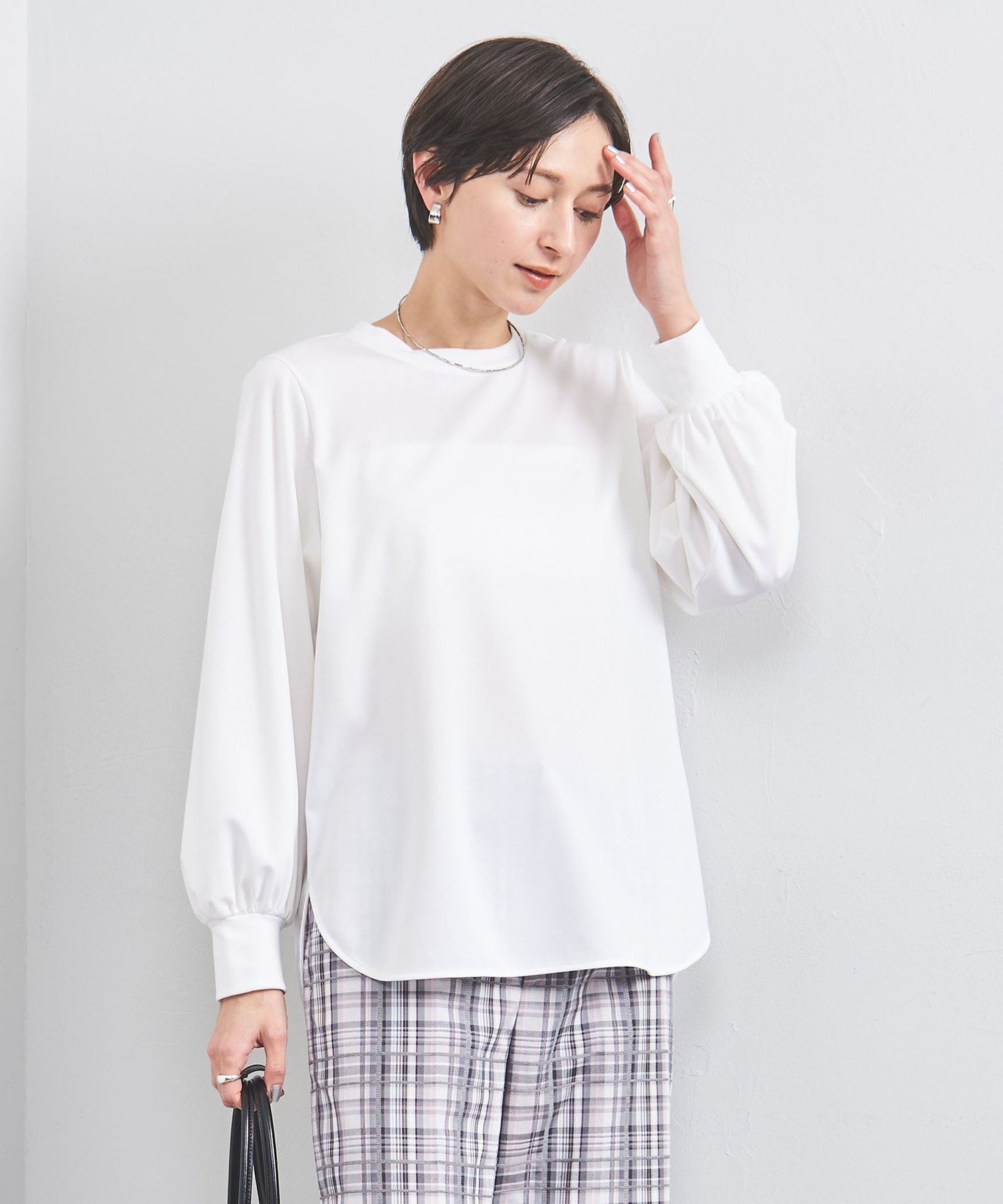 【SALE／60%OFF】UNITED ARROWS ポンチ シャツテール カットソー ユナイテッドアローズ トップス カットソー・Tシャツ ホワイト ブラック ピンク ネイビー【送料無料】のサムネイル