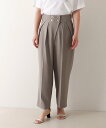 【SALE/50%OFF】MICO COULIER 麻調ストレッチダブルブレストパンツ ノーリーズ パンツ その他のパンツ ベージュ グレー【送料無料】